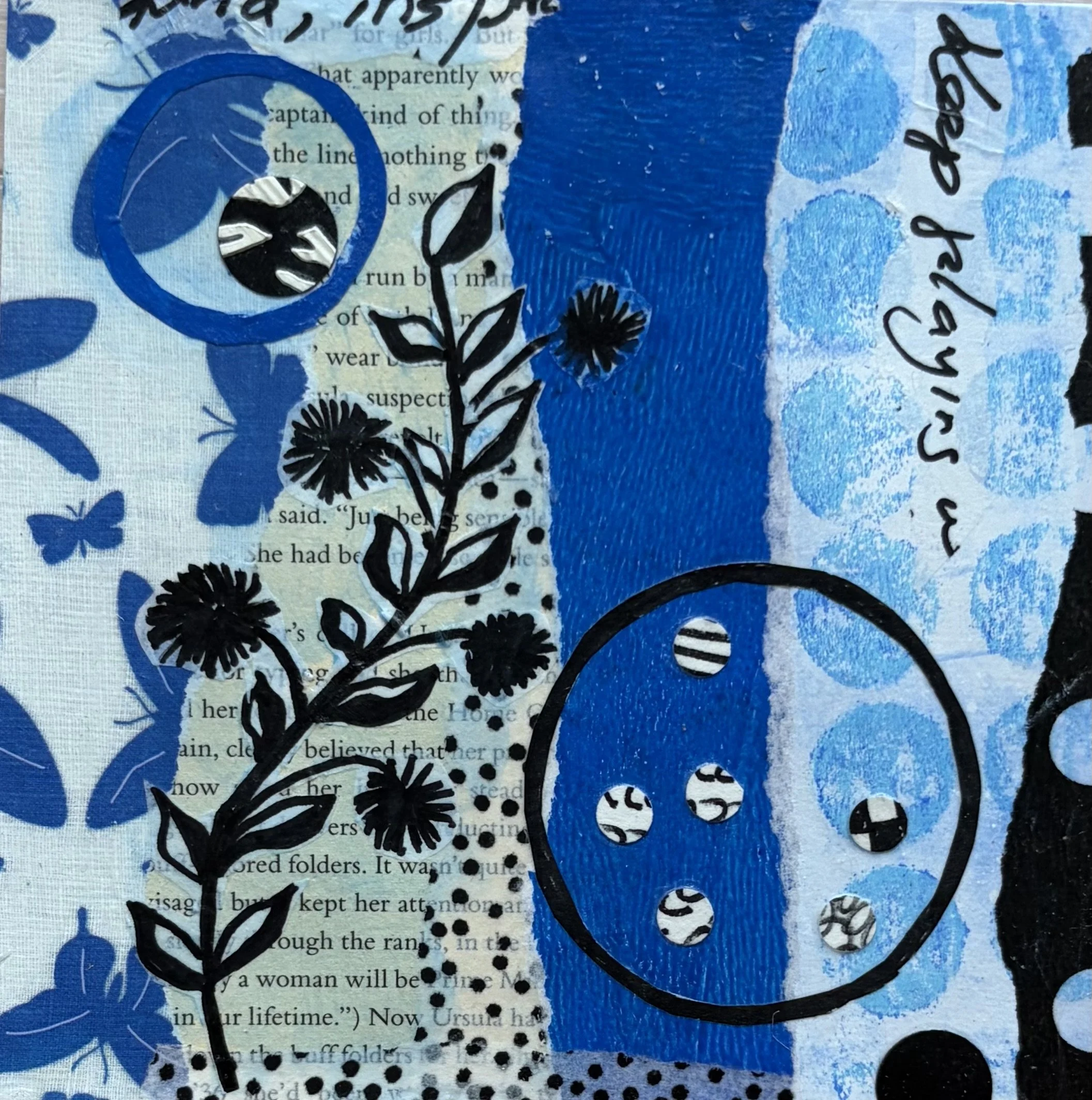 6x6 Notes in Blue- Original Unframed $50.00
