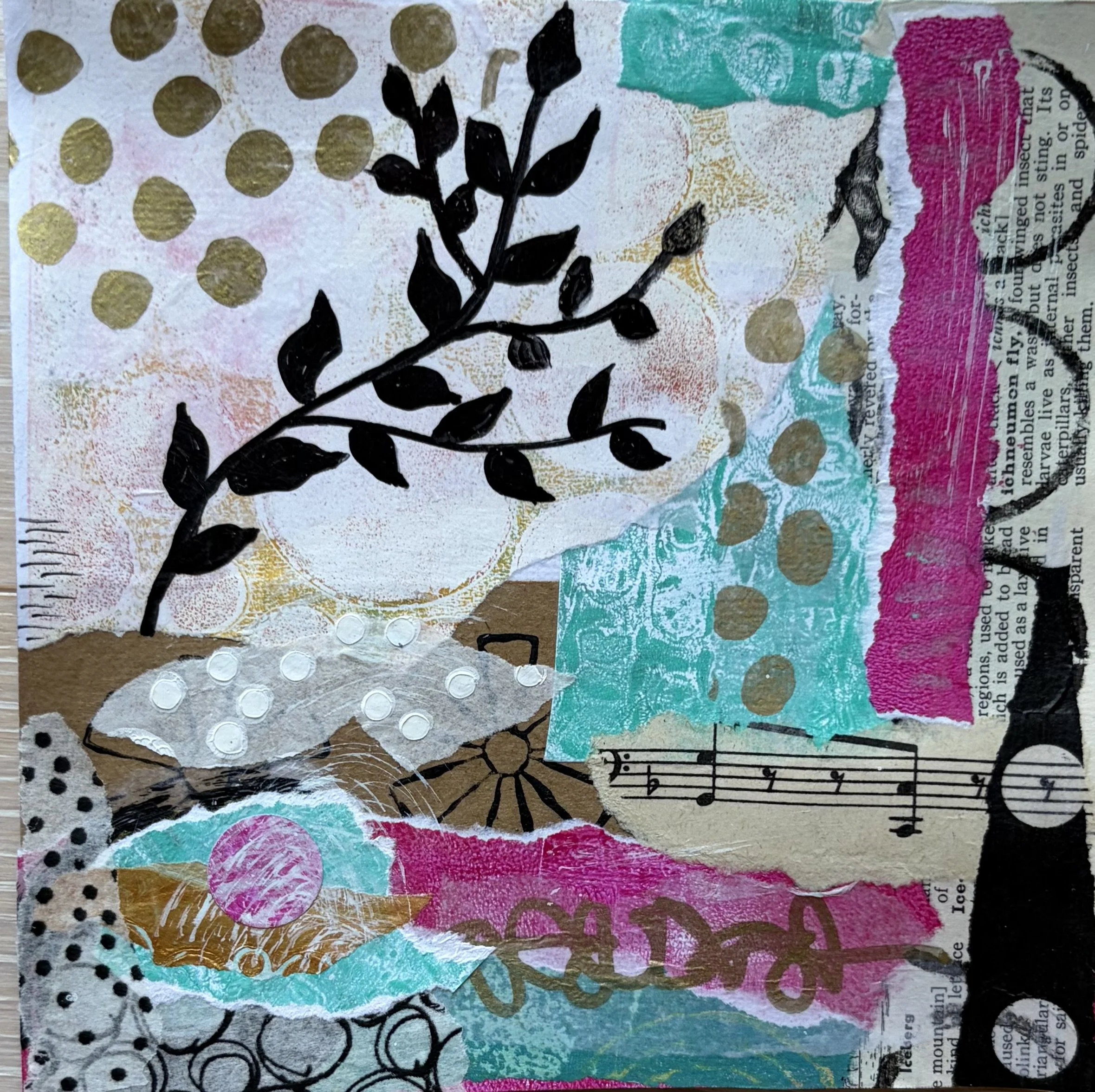 6x6 Garden melody - Original Unframed $50.00