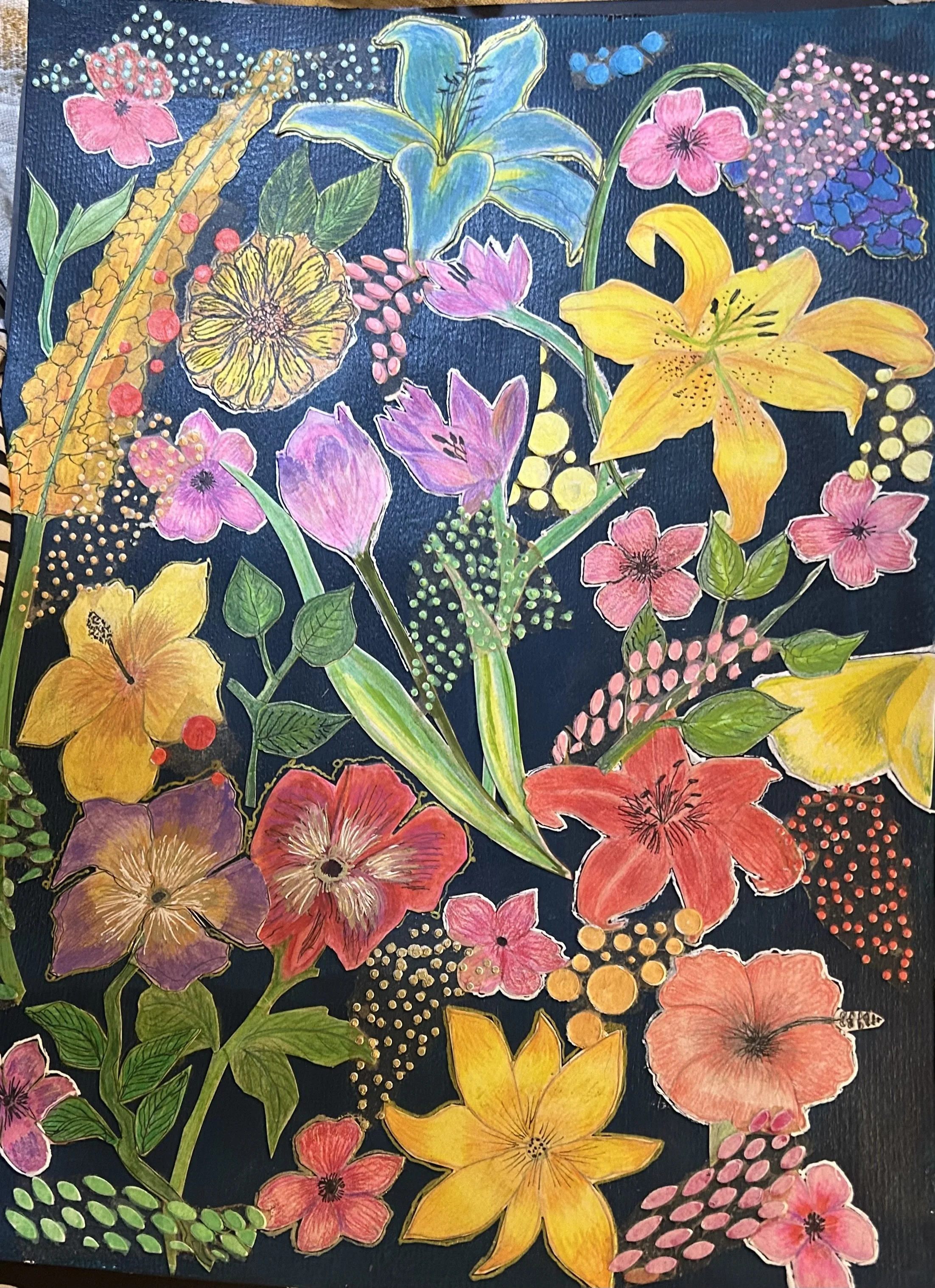 Midnight Garden - Original Unframed $125.00