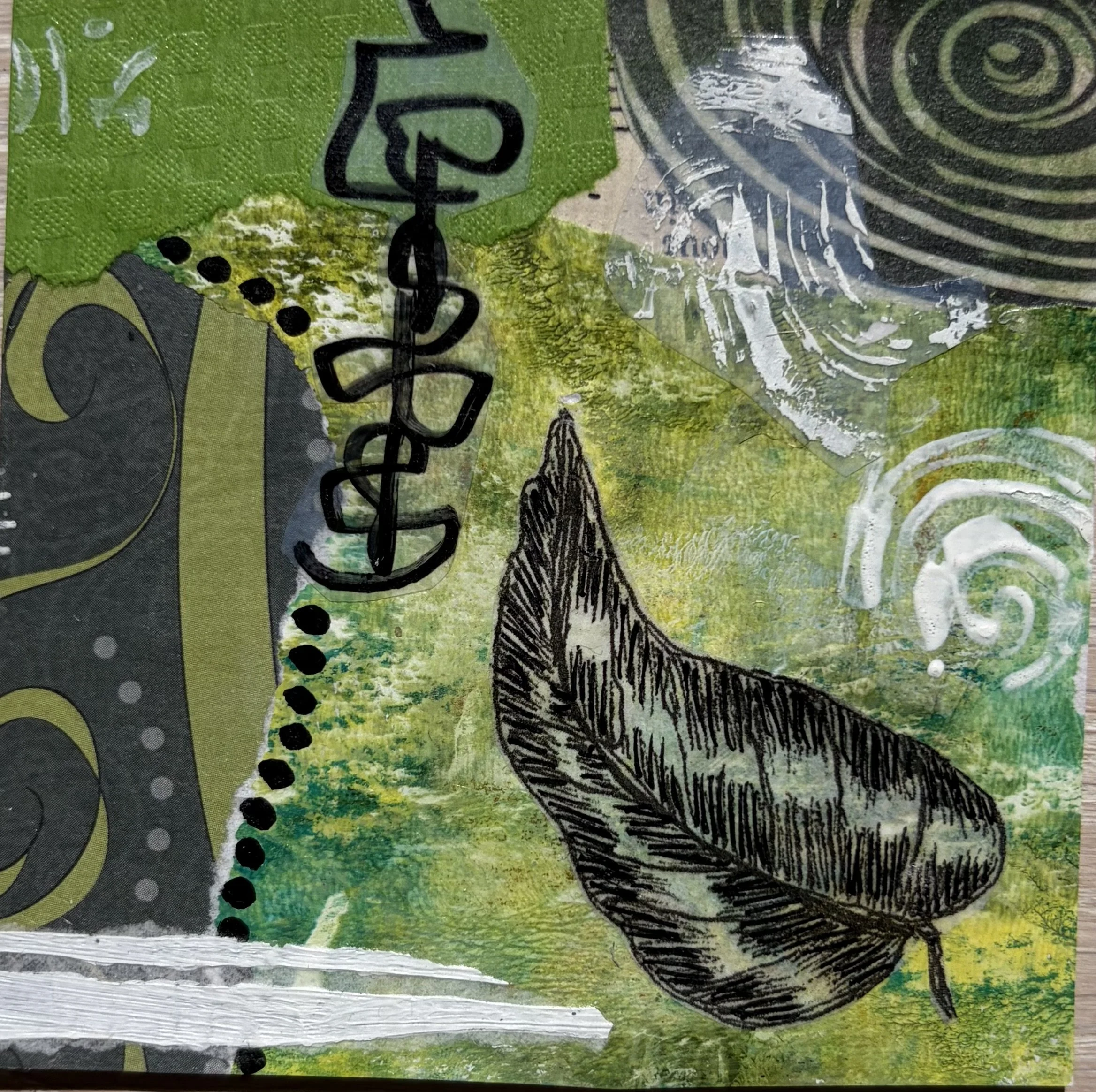 4x4- Garden at Dusk - Mounted Original $40.00