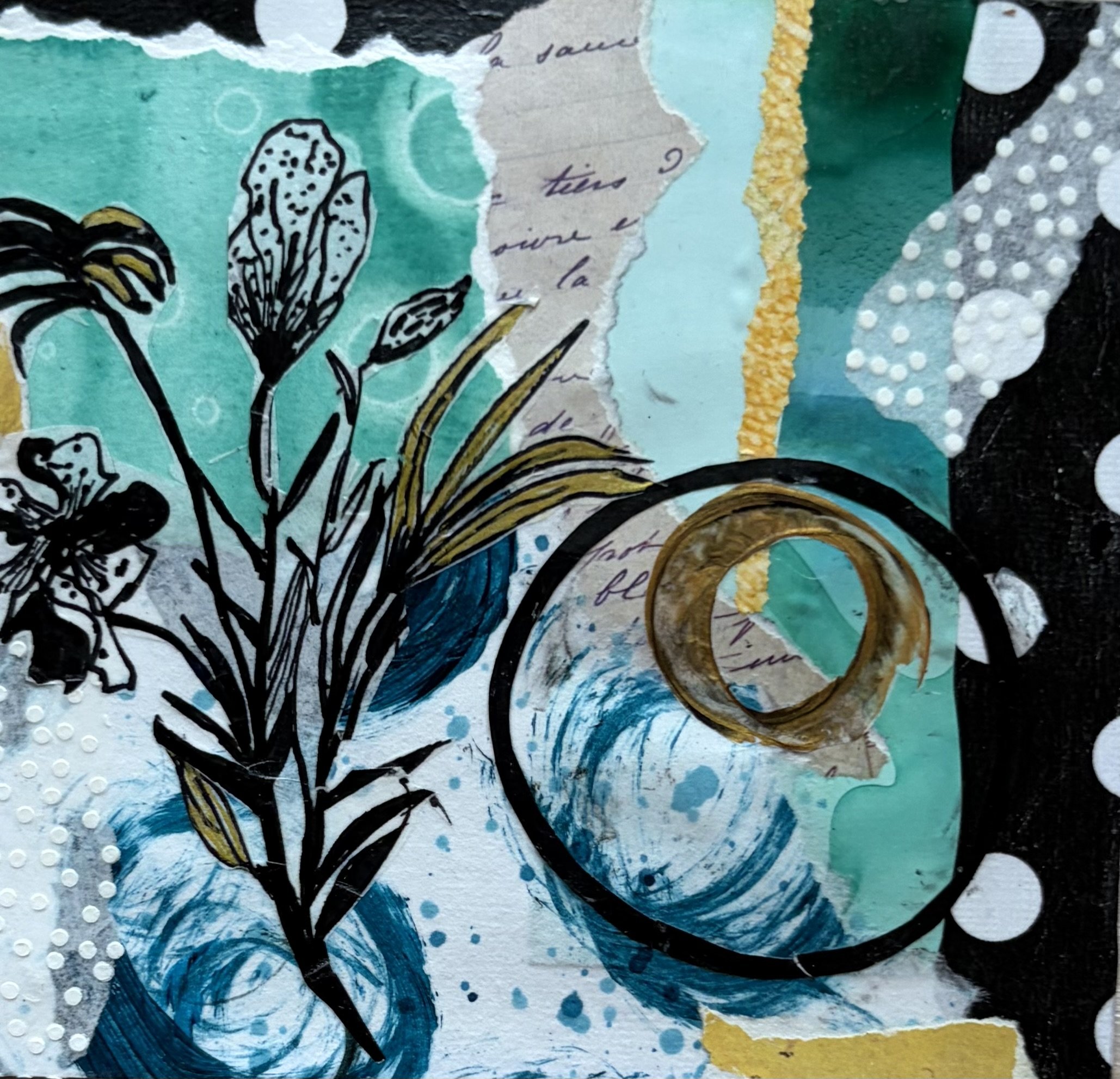 6x6 Golden Ring - Original Unframed $50.00