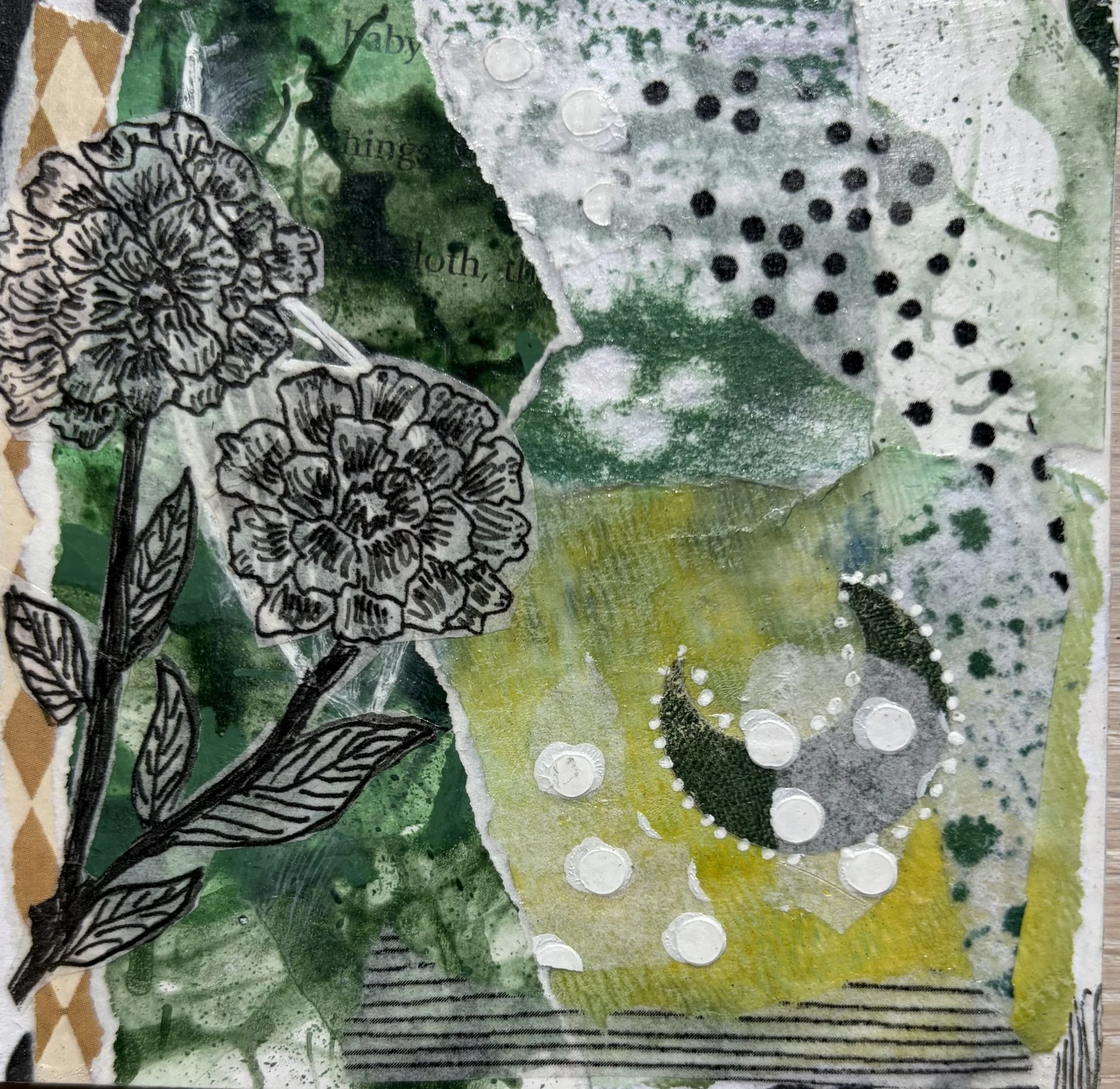 4x4-Night Garden - Mounted Original $40.00