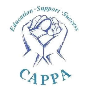 Logo featuring hands holding a graduation cap and diploma, with the words 'Education', 'Support', 'Success', and 'CAPPA'