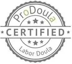 ProDoula Certified Labor Doula badge or badge-like logo.