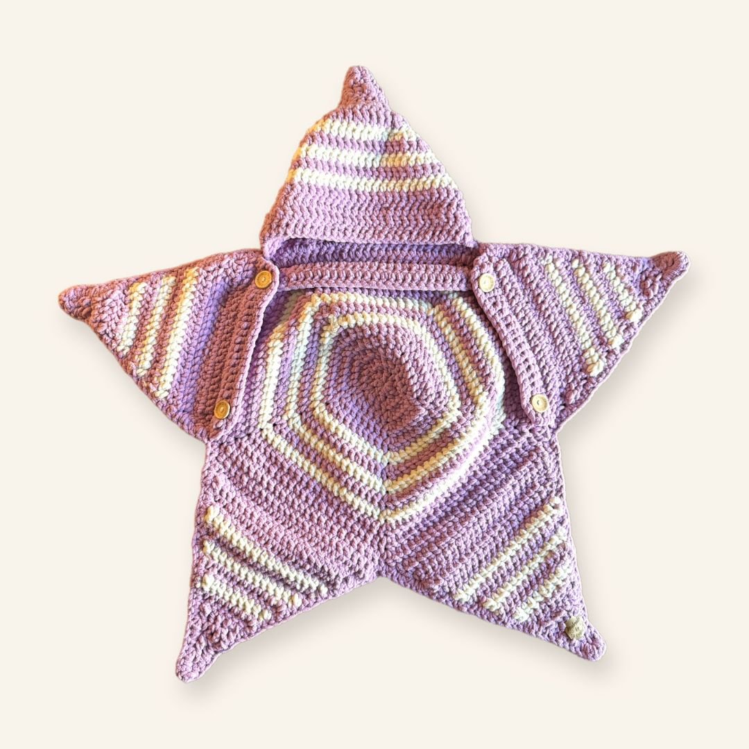 Little Star Snuggle Pouch | Handmade | Lilac & Cream