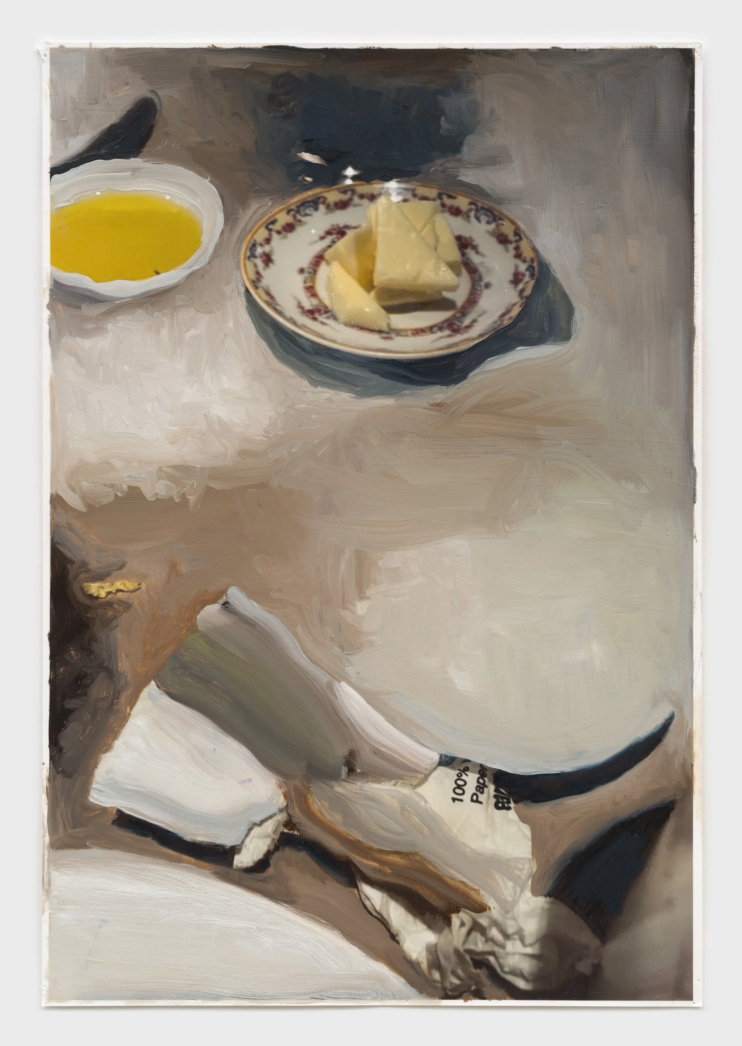 Butter Picture , 2026, oil on archival pigment print, 19 × 13 in.