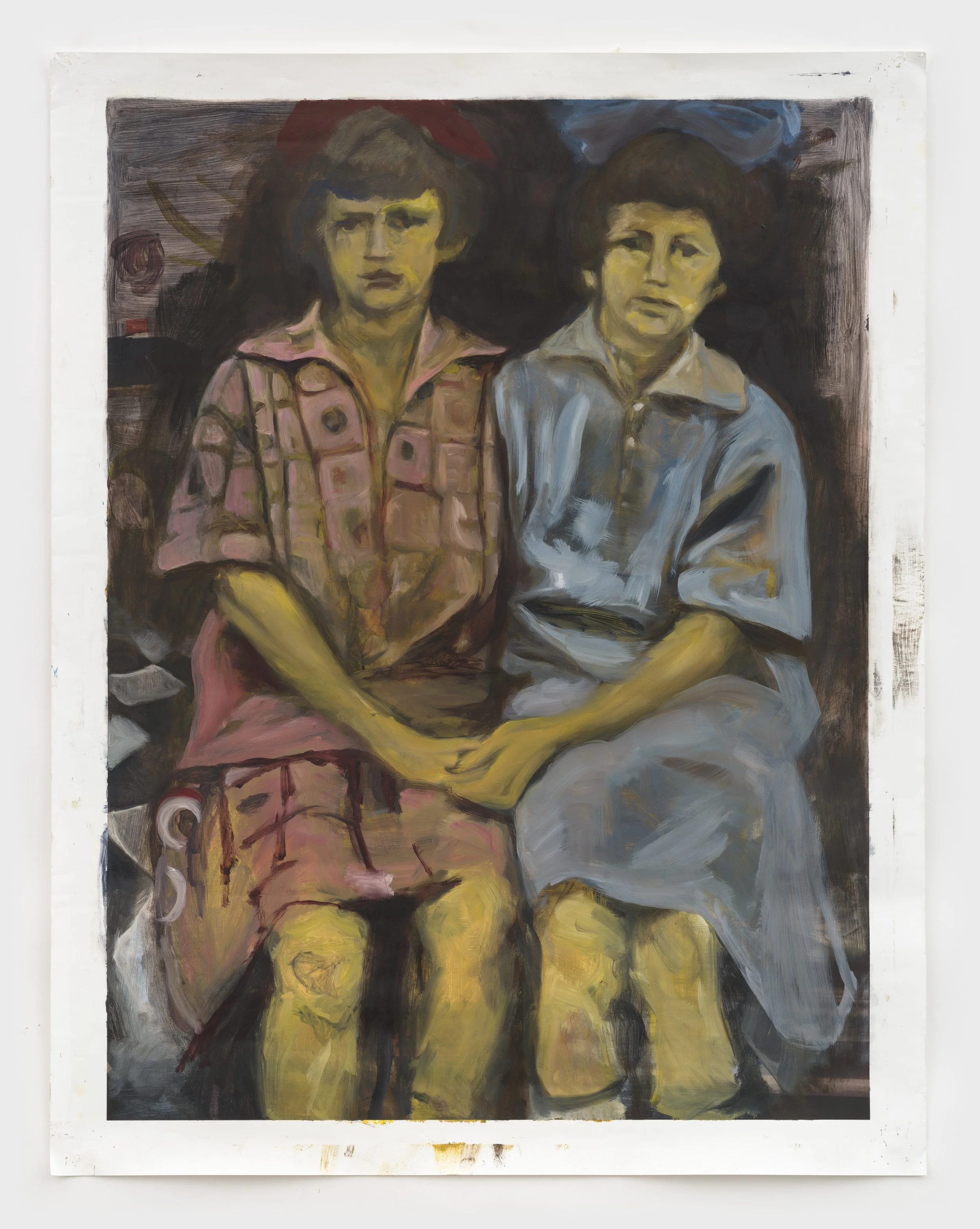  Linens and Radiator Nursery , 2025, oil on archival pigment print, 28 × 22 in.