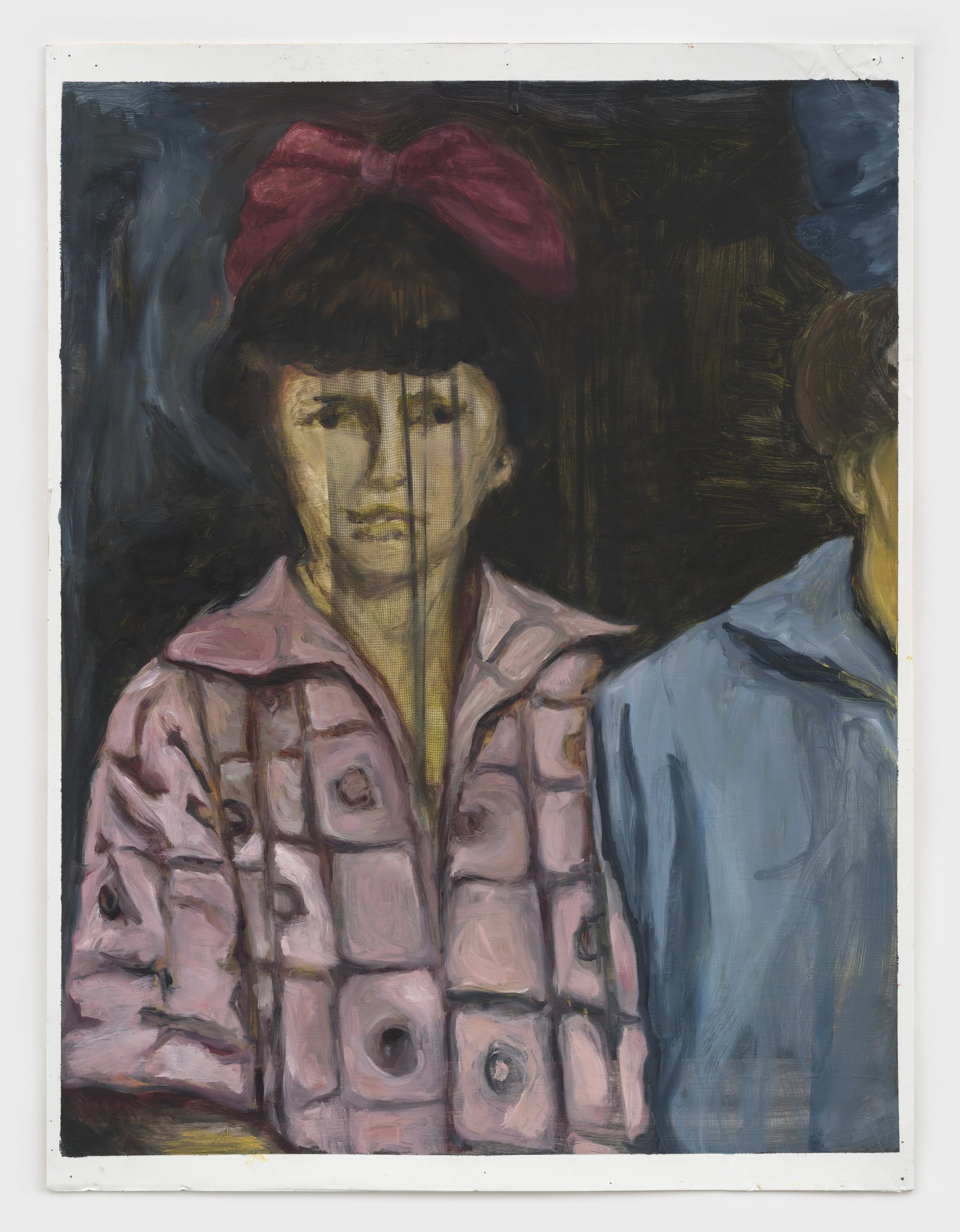 Linens and Radiator Nursery , 2025, oil on archival pigment print, 28 × 22 in.