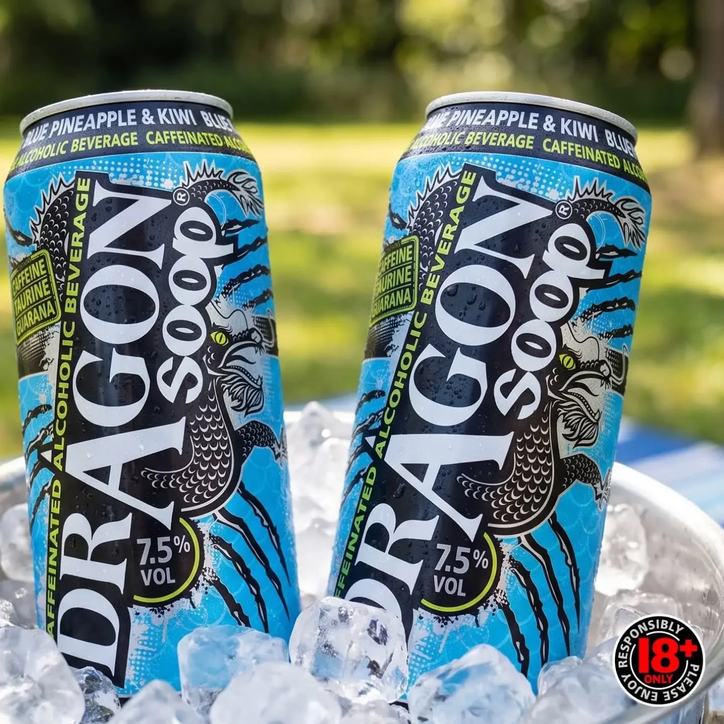 Who would you crack a can of Dragon Soop Blue Pineapple &amp; Kiwi open with? 💙🍍🥝

dragonsoop.com 

#DragonSoop is 7.5% ABV. Contains Caffeine, Taurine &amp; Guarana.

18+ only. Please enjoy responsibly