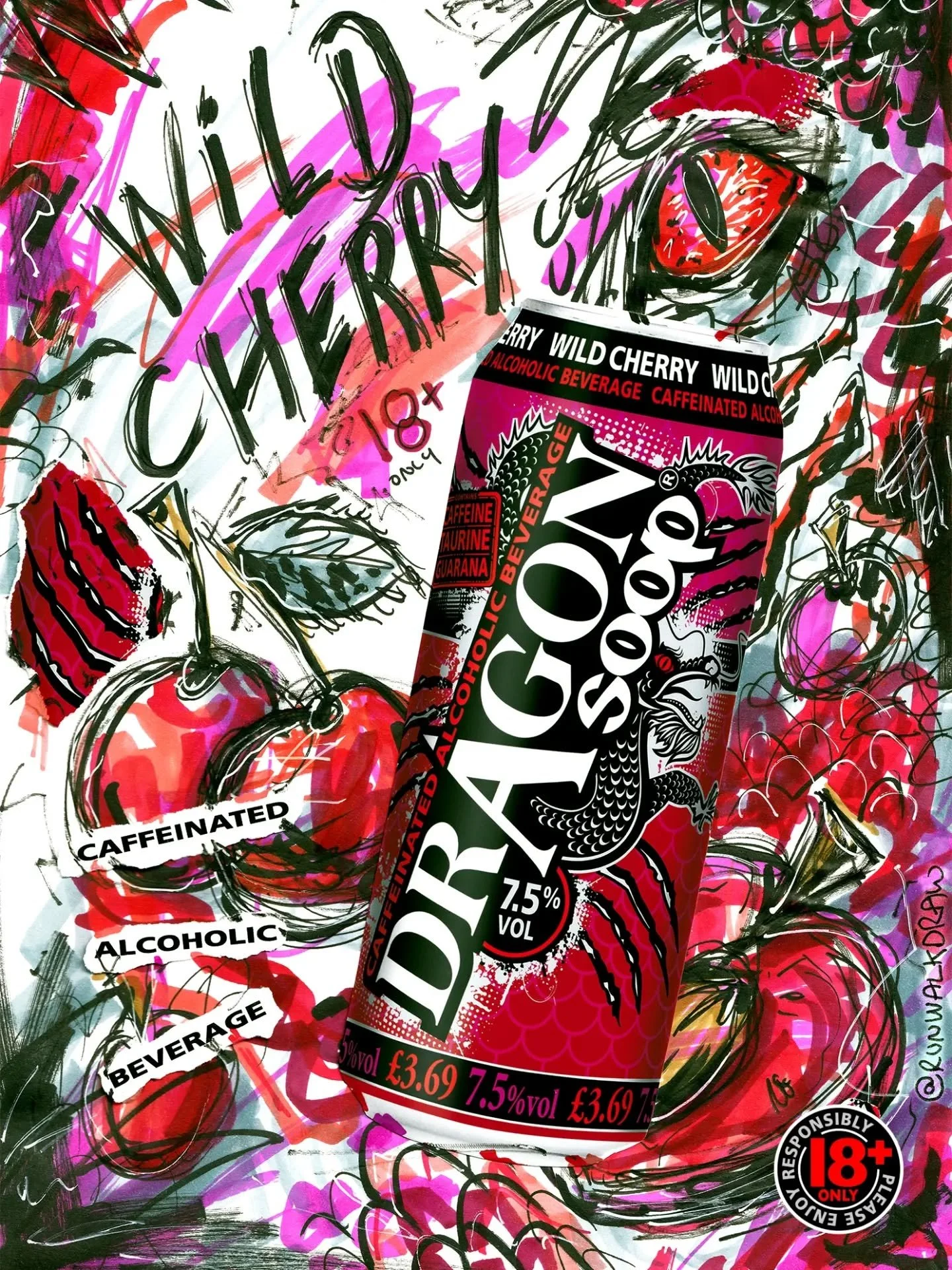 Fierce flavour... 😈

Dragon Soop Wild Cherry 🍒 

#DragonSoop is 7.5% ABV. Contains Caffeine, Taurine &amp; Guarana

dragonsoop.com

18+ only. Please enjoy responsibly

Hand drawn artwork @runwalkdraw