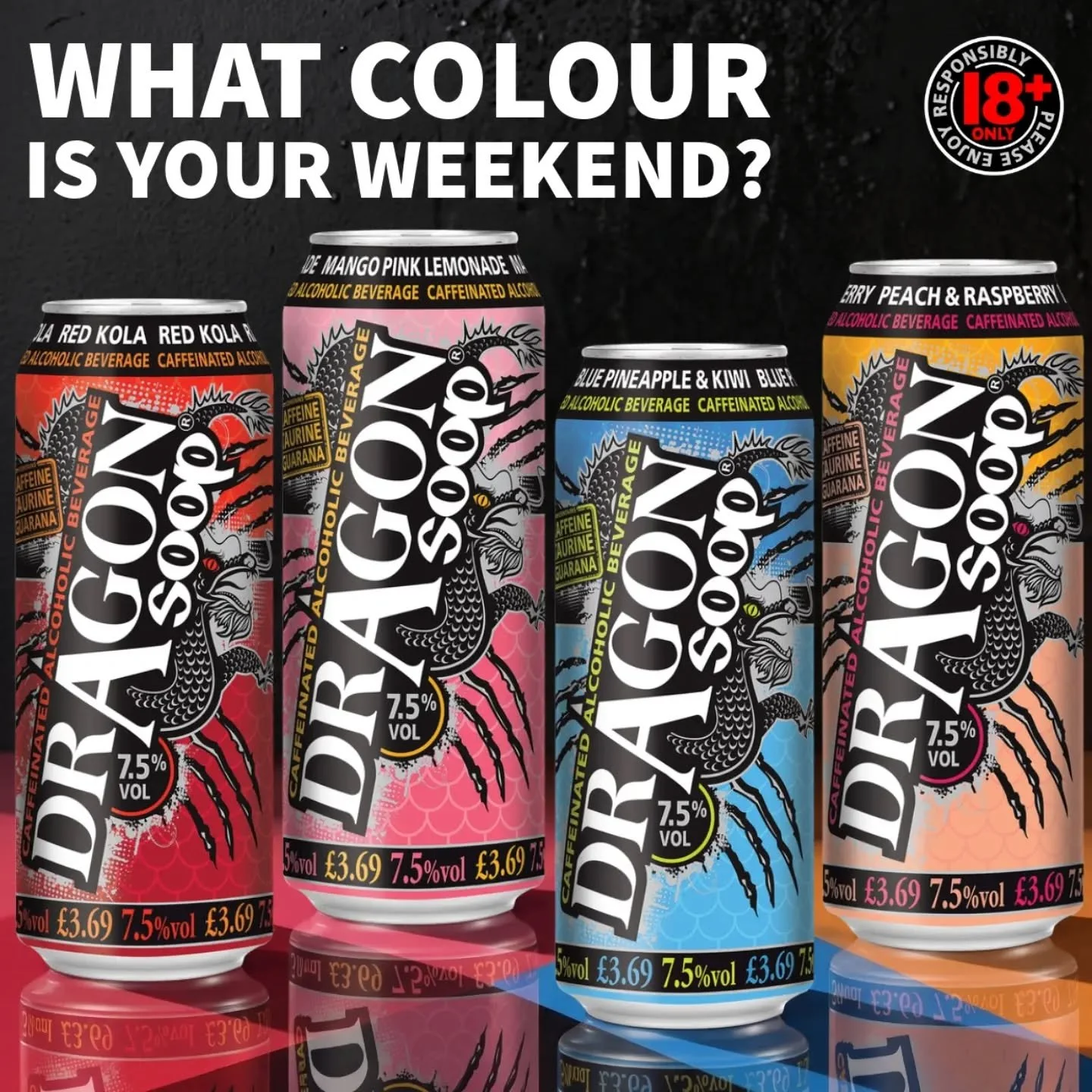 Drop us a ❤️🩷🩵🧡 

#DragonSoop is 7.5% ABV. Contains Caffeine, Taurine &amp; Guarana. 18+ only.

Find a retailer 👇 

dragonsoop.com