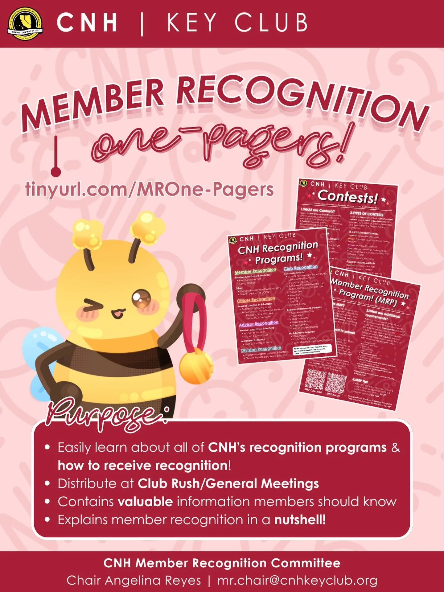 CNH JUST DROPPED A NEW RESOURCE‼️😱

The Member Recognition Committee 🐝 has been whipping up ✨ a BRAND NEW 🤩 resource: Member Recognition One-Pagers! 📄🏆 It can be found using the link 👉 tinyurl.com/MROne-Pagers. There are 4 One-Pagers available: