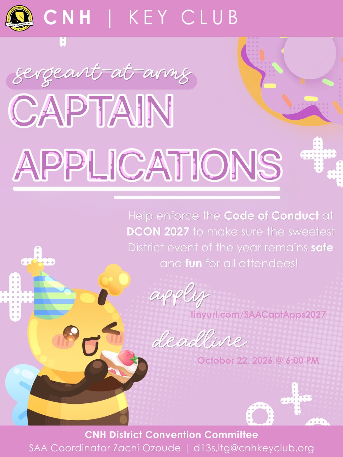 WHAT&rsquo;S BUZZIN&rsquo; CNH?!

Have a sweet tooth for leadership? This is YOUR chance to direct the safety and success of DCON 2026 from sour gummies to candy lollies! 🍭

Whether you&rsquo;re maintaining super sour security, doing some candy crow