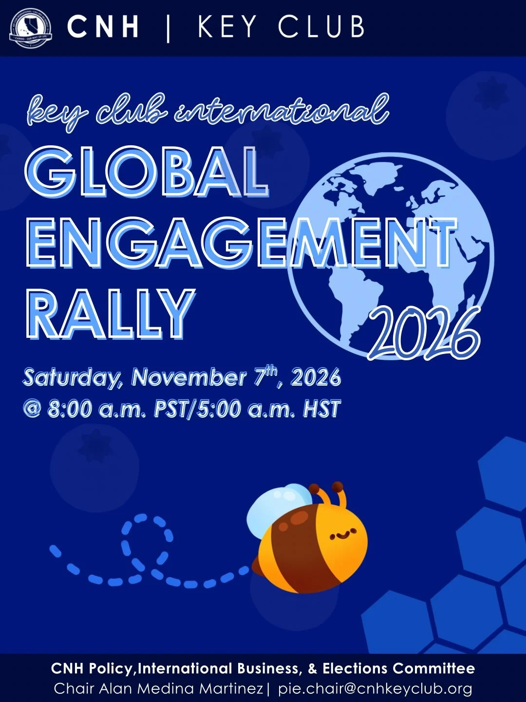 WHAT&rsquo;S COOKIN CNH?!&nbsp;🐝🥧

Are YOU🫵 interested in learning from Key Clubbers across the world through interactive and engaging presentations&nbsp;🌍?? Come join CNH online💻at the 2026 Global Engagement Rally on November 7th📆.

If you hav
