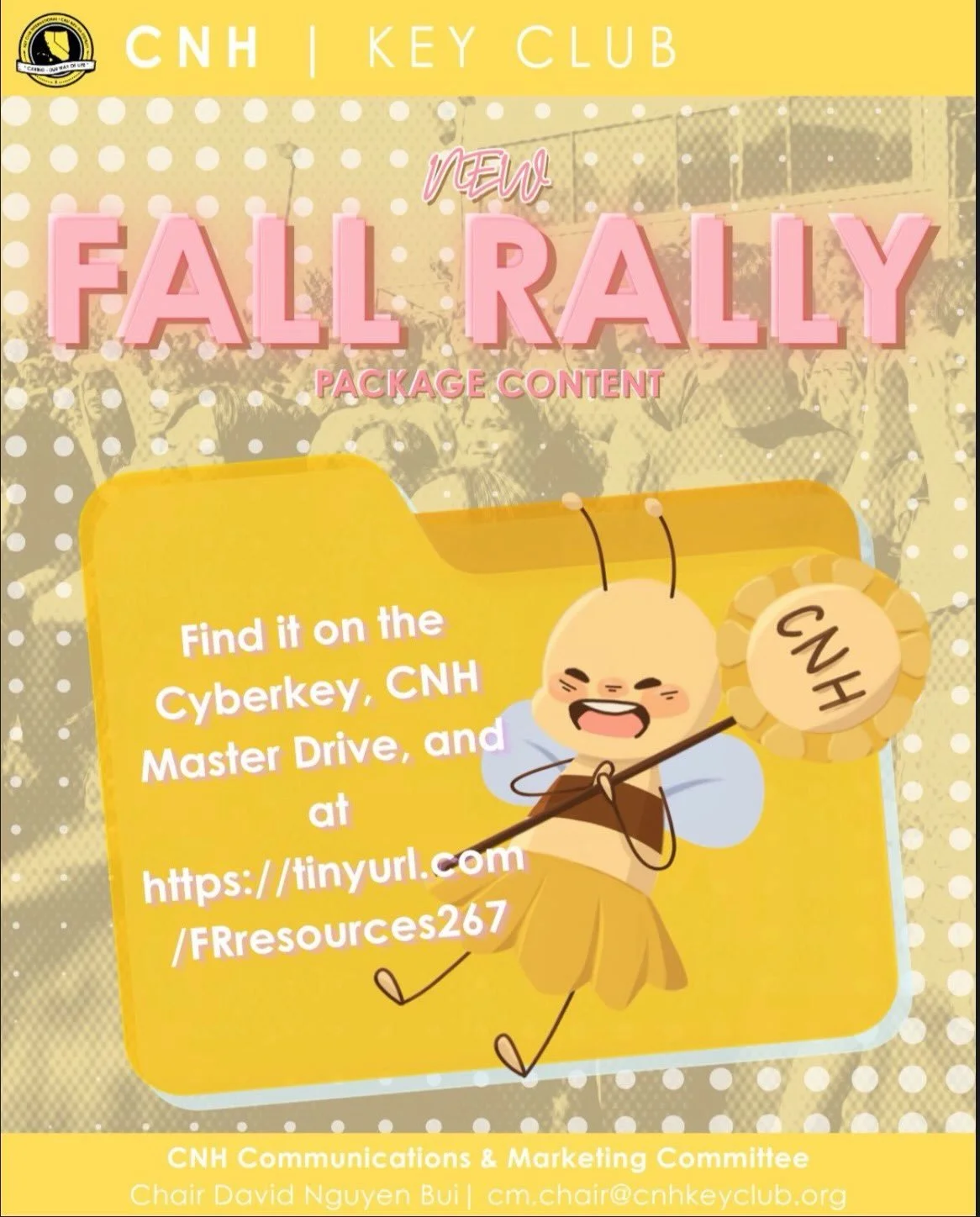 GET READY CNH!!!✨🙌

Our Communications and Marketing Committee 🎨 has cooked 🍳 up a collection of resources to use to promote Fall Rally!!!📂 Everything from stickers to slideshows, we have all the resources here for you!!! 

If you have any questi