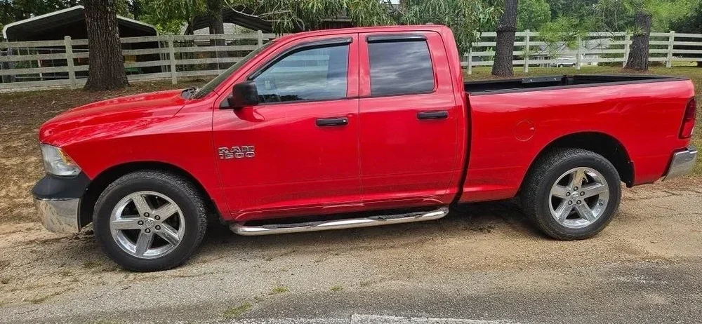 Red pickup truck