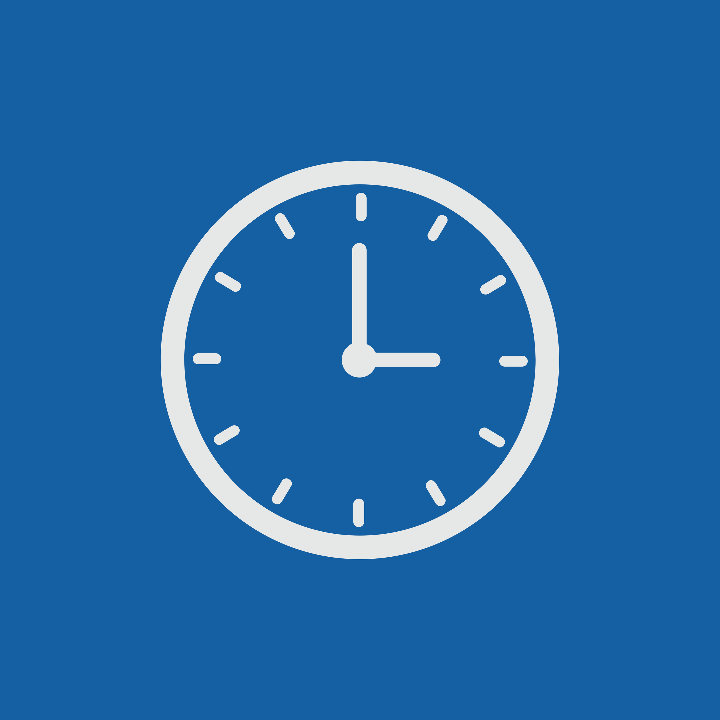 A digital clock on a blue background.
