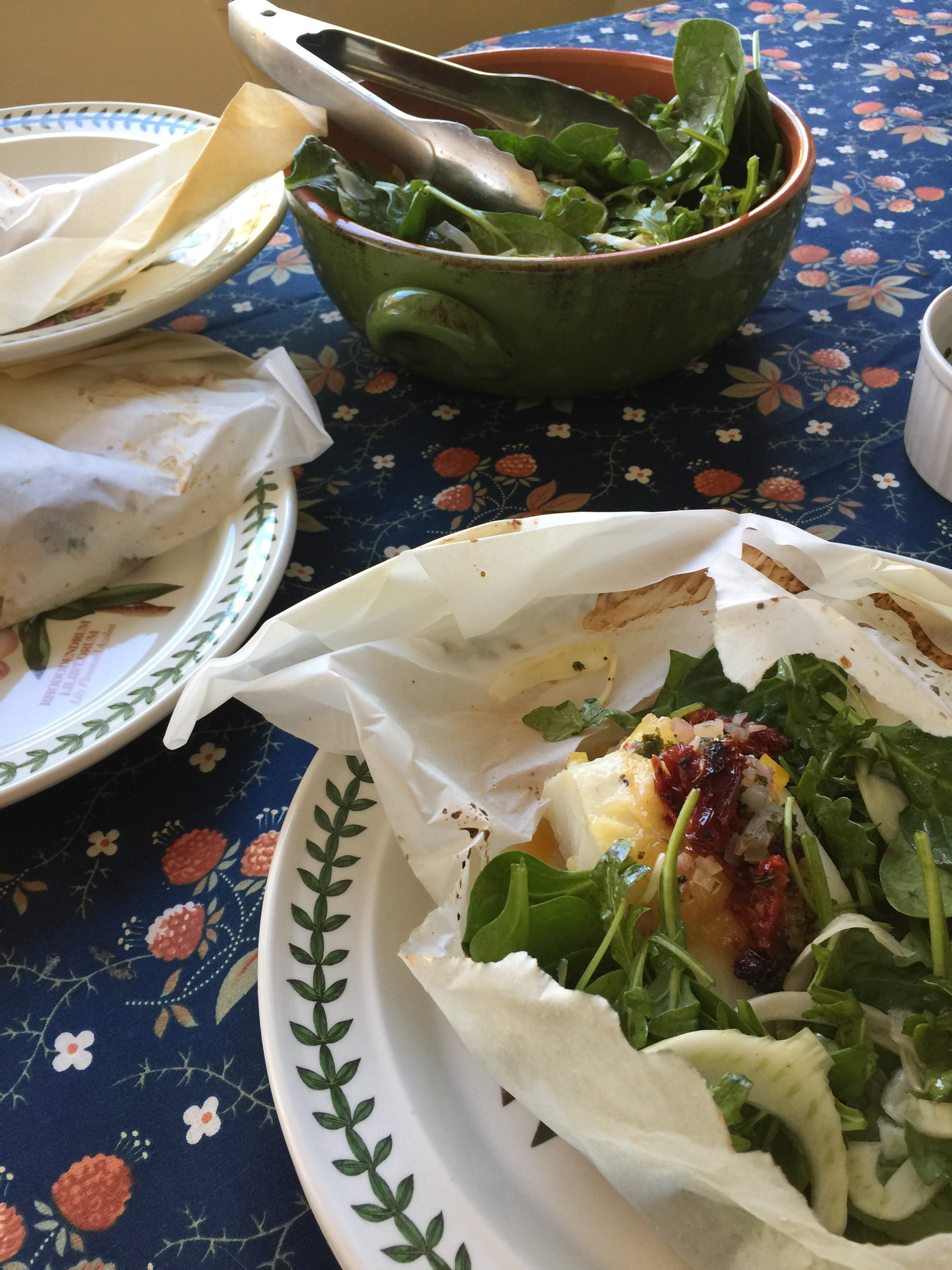 En Papillotes of Fish with Lemon & Greens 