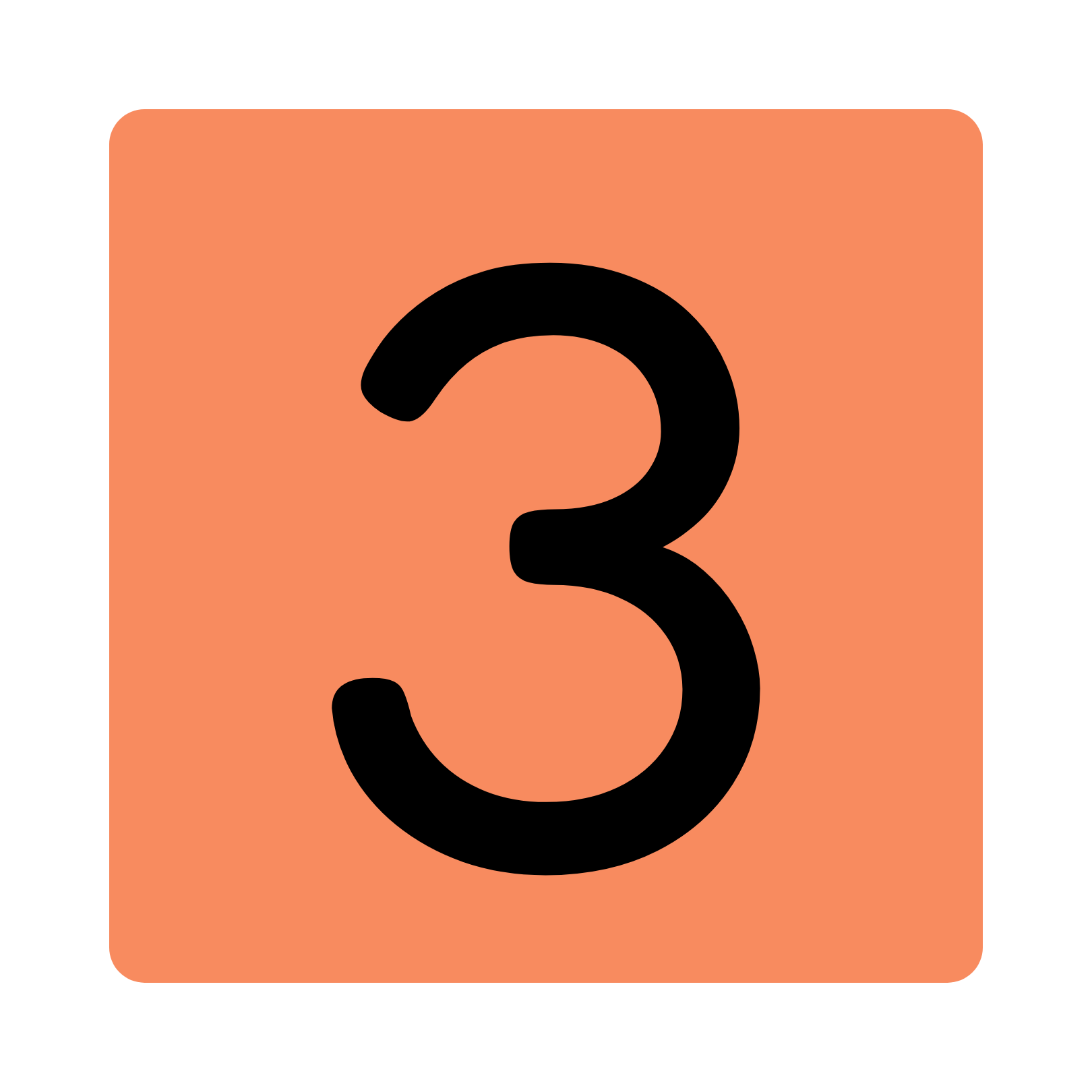 image of a 3 in an orange square