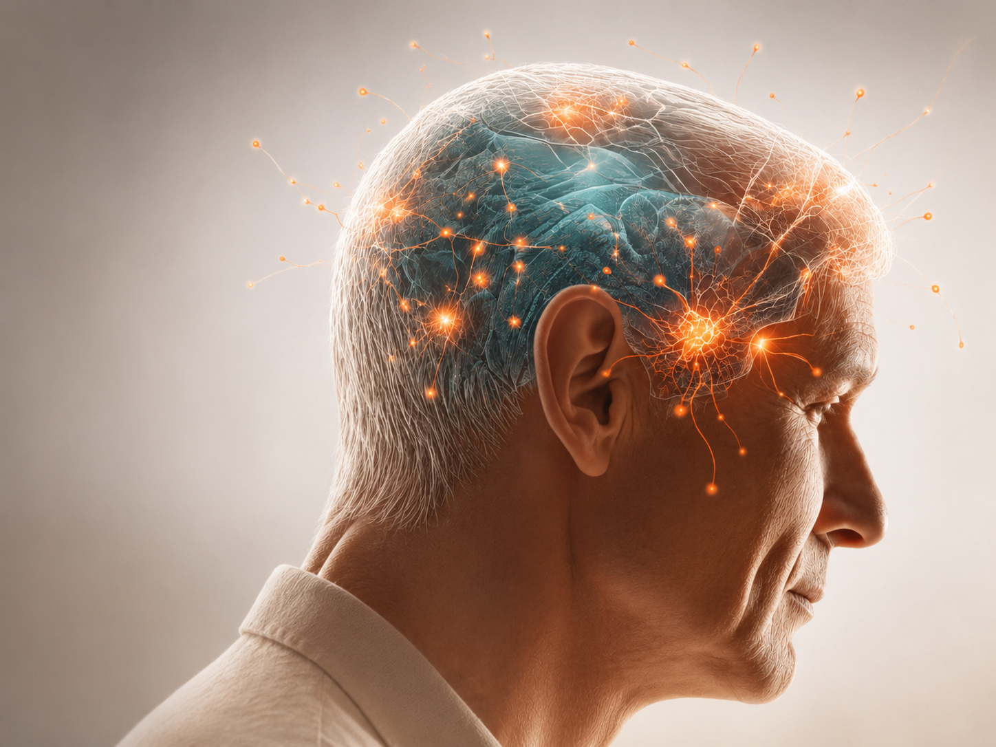 Image of the inside of a brain connected with ions/Neuro