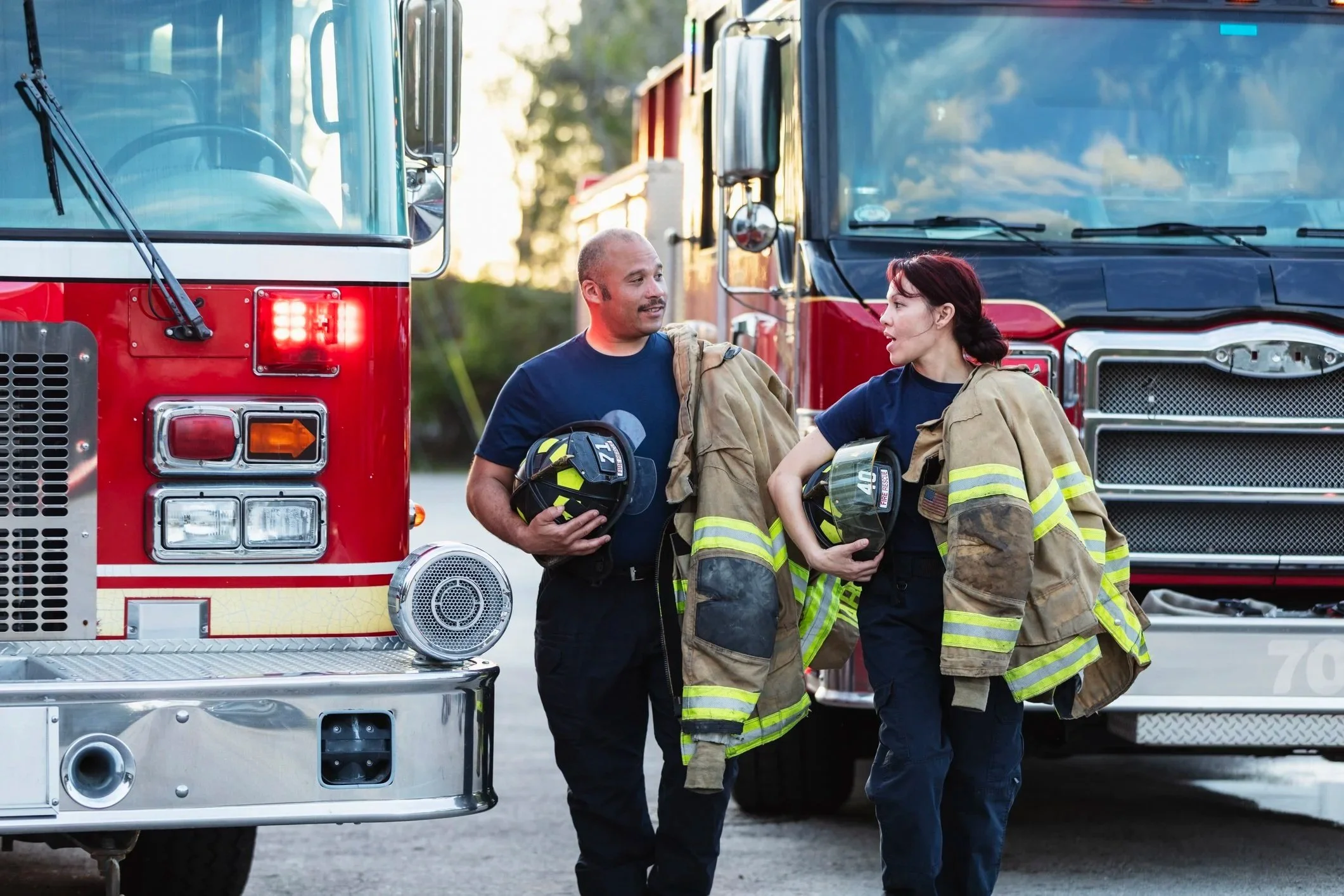 Firefighters supporting community safety and first responder wellness