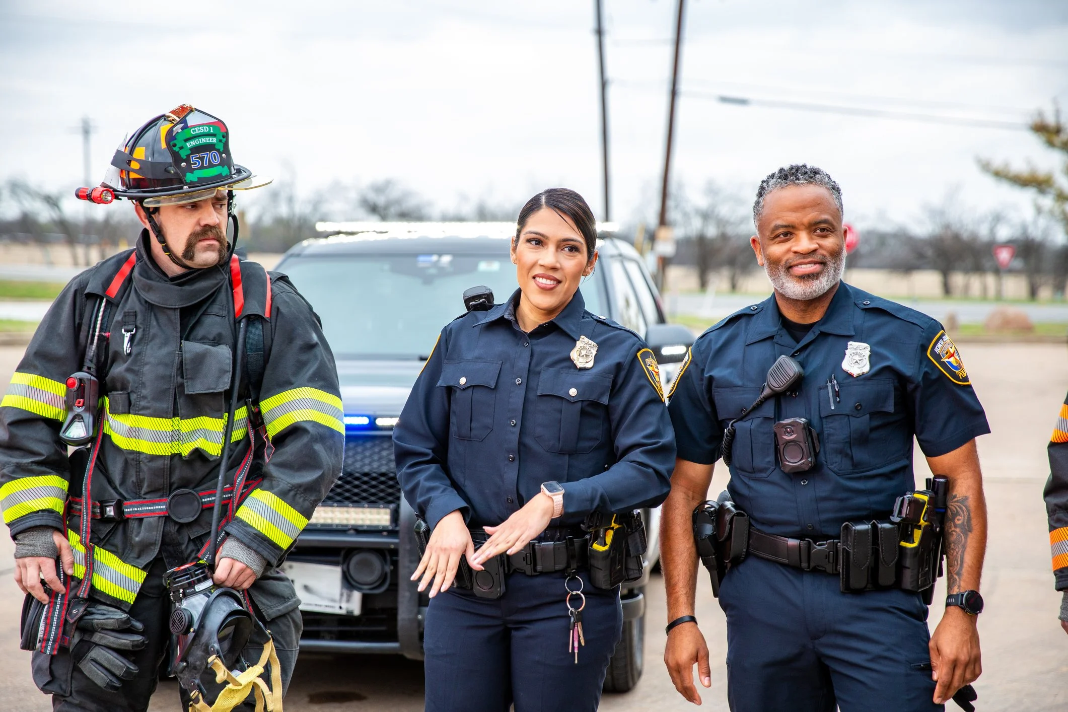 Police officers representing first responders and the importance of brain health and mental wellness