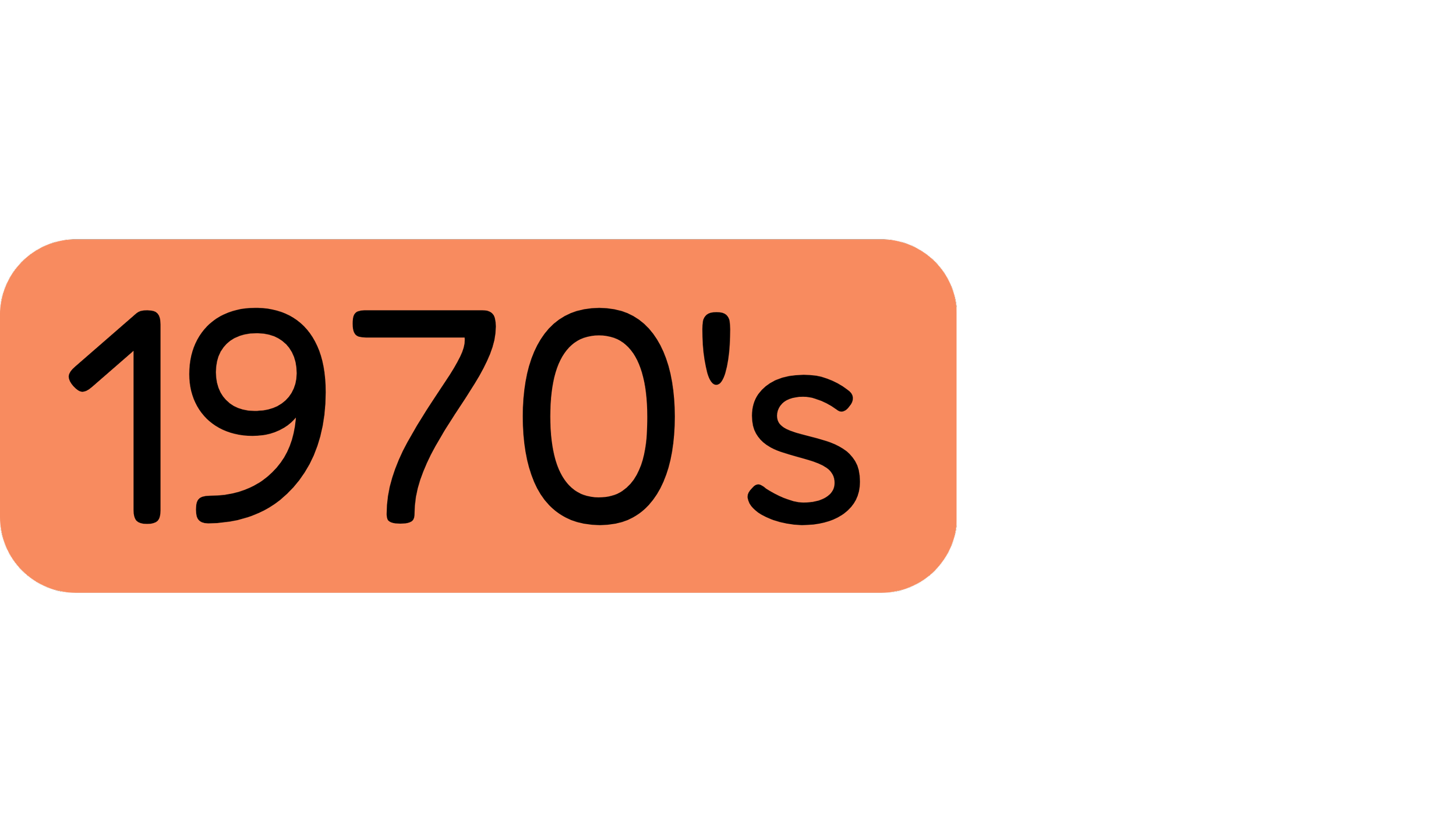 A label showing the temperature 1970's in bold black text on a peach-colored background.