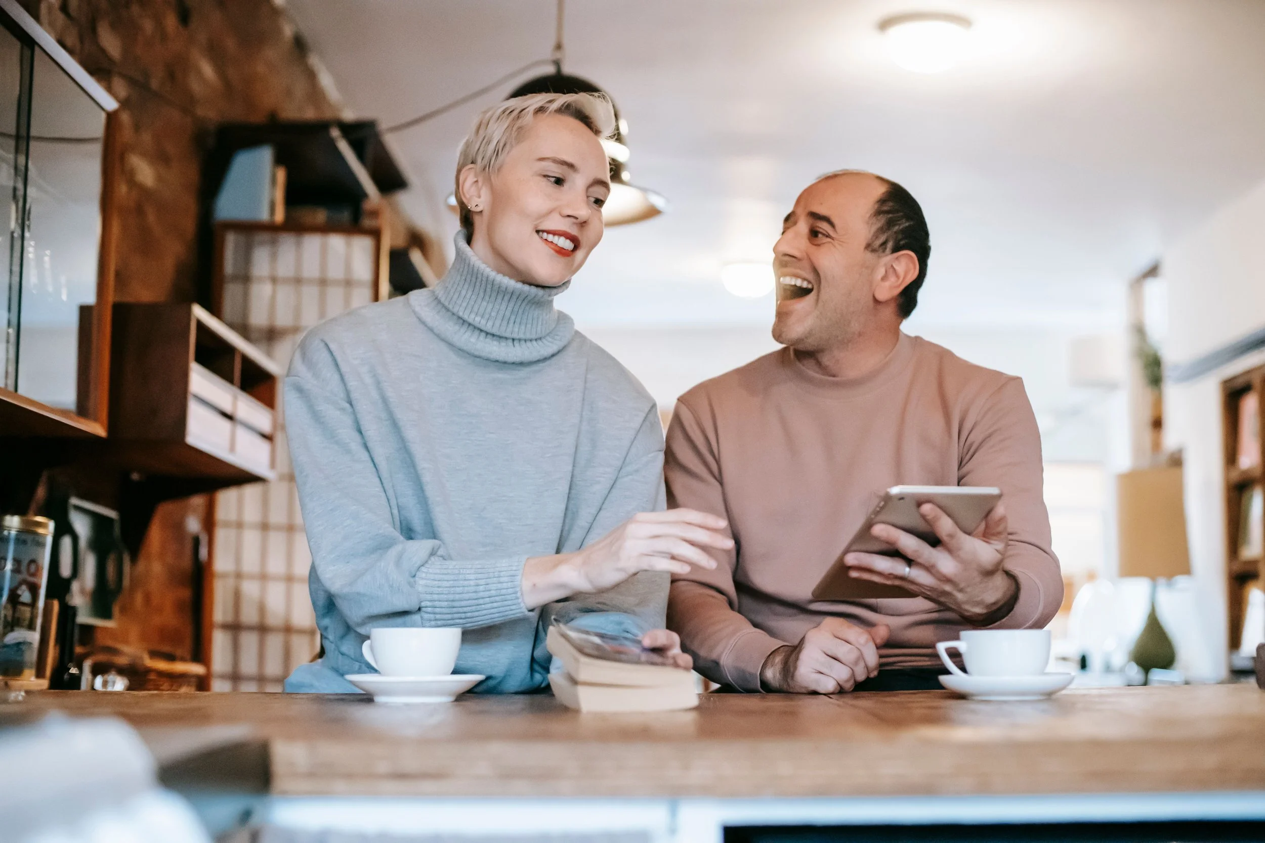 Adults enjoying a positive social connection supporting emotional wellness and brain health