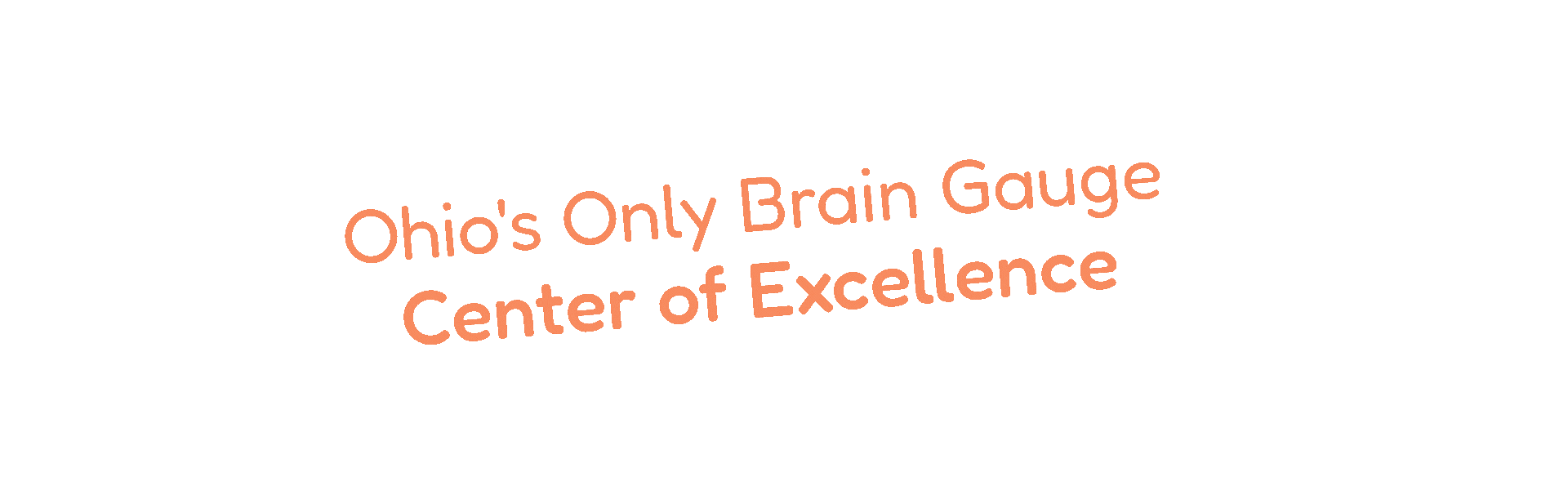 Gif of an orange circle circling over "Ohio's only brain gauge center of excellence"