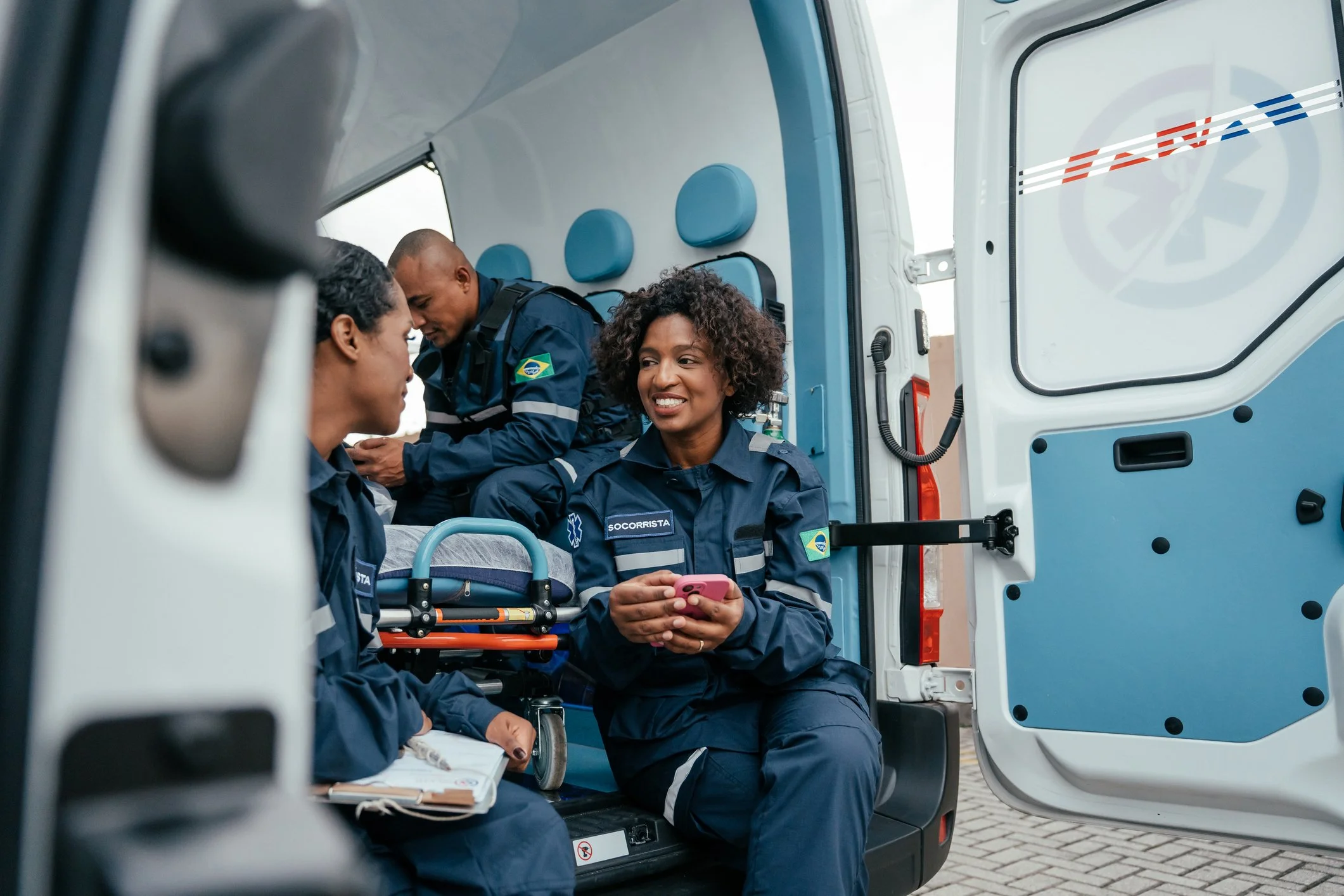 Emergency medical responders supporting their community in a high-stress profession