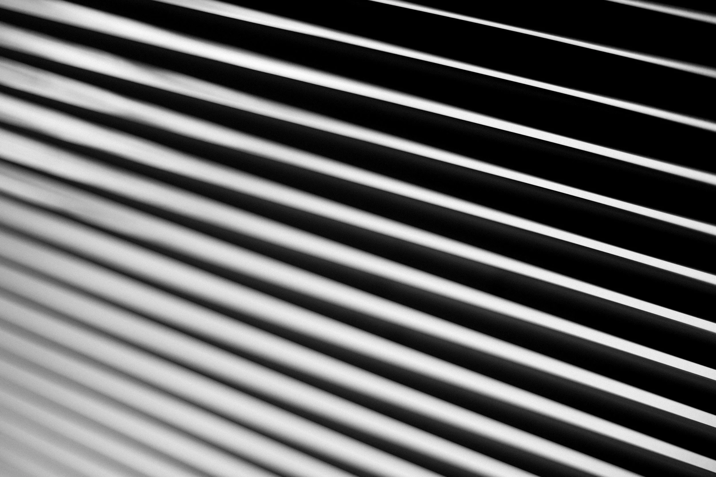 Close-up of black and white diagonal striped pattern.