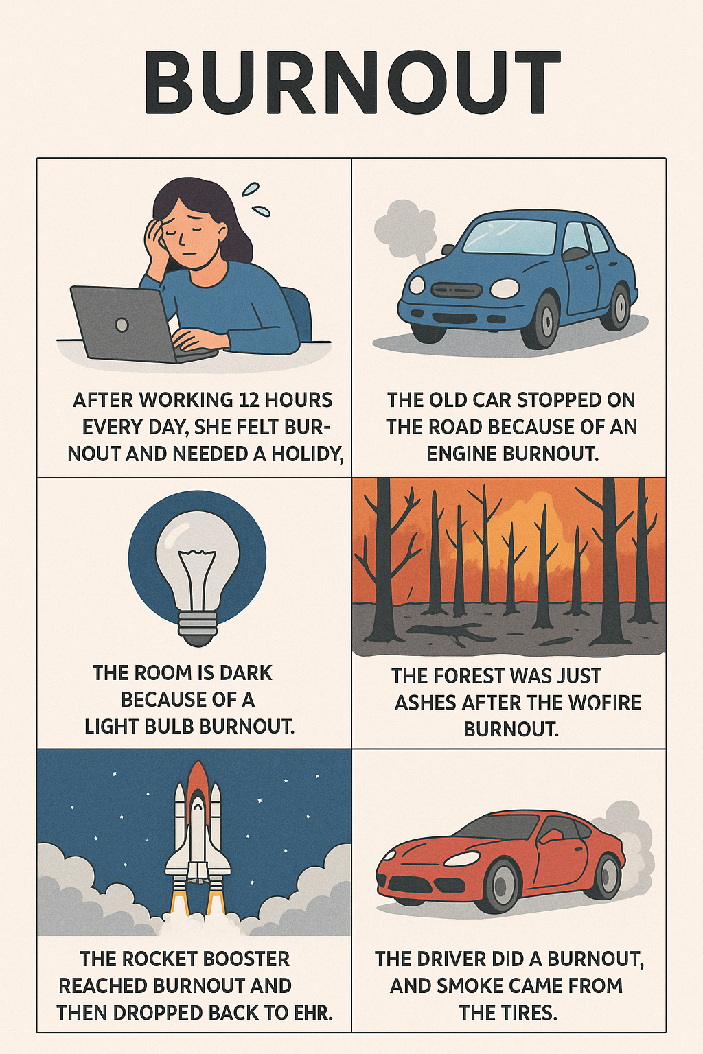 “burnout” has a few different meanings 