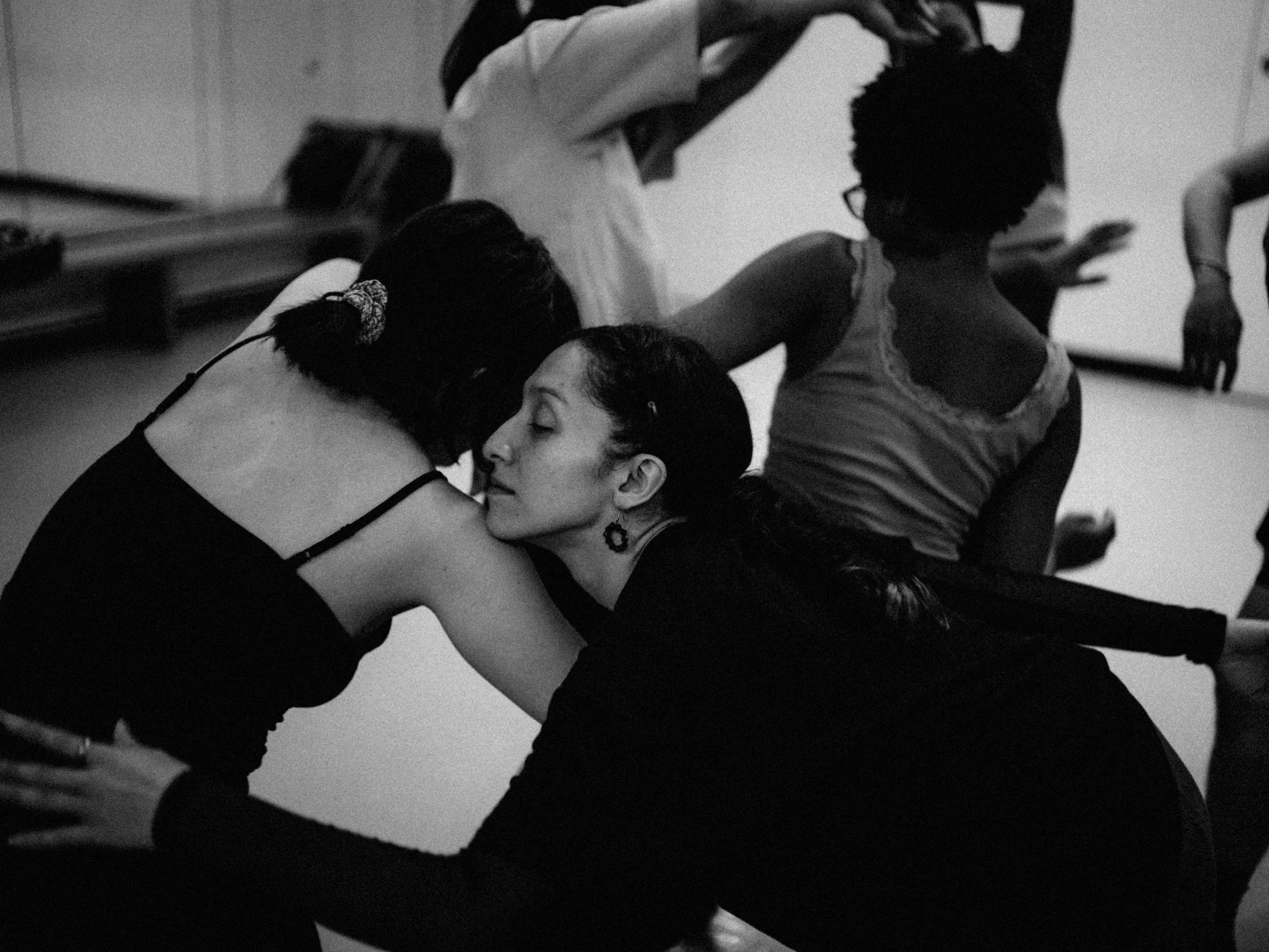 Partner improvisation during a contemporary movement workshop in NYC.