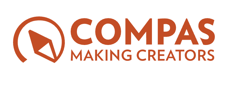 Compas logo with a compass icon and the slogan 'Making Creators' in orange text.