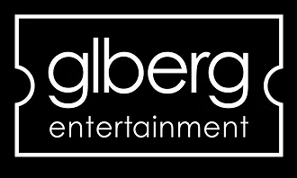 Logo for Gilberg Entertainment with white text on a black background.