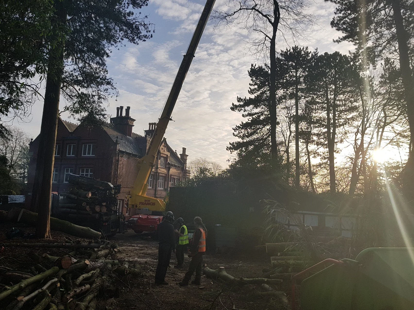 Specialist machinery used for tree removal safely in North Wales