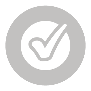 Gray checkmark inside a circle with a checkmark icon, indicating completion or approval.