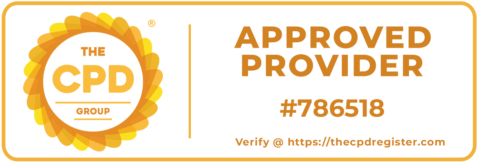 CPD Approved Provider badge with identification number 786518 and verification link.