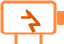 Icon of a computer screen with a shaking or breaking effect