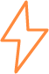Outline of a lightning bolt in orange.