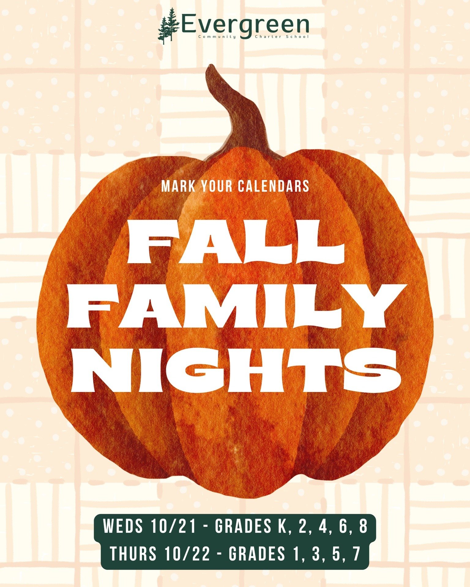 Fall Family Nights are almost here! Mark your calendars for October 21 &amp; 22! 🗓️

Organized by grade levels, Fall Family Nights are a cherished Evergreen tradition. It&rsquo;s a wonderful time for families to explore our classroom culture, step i