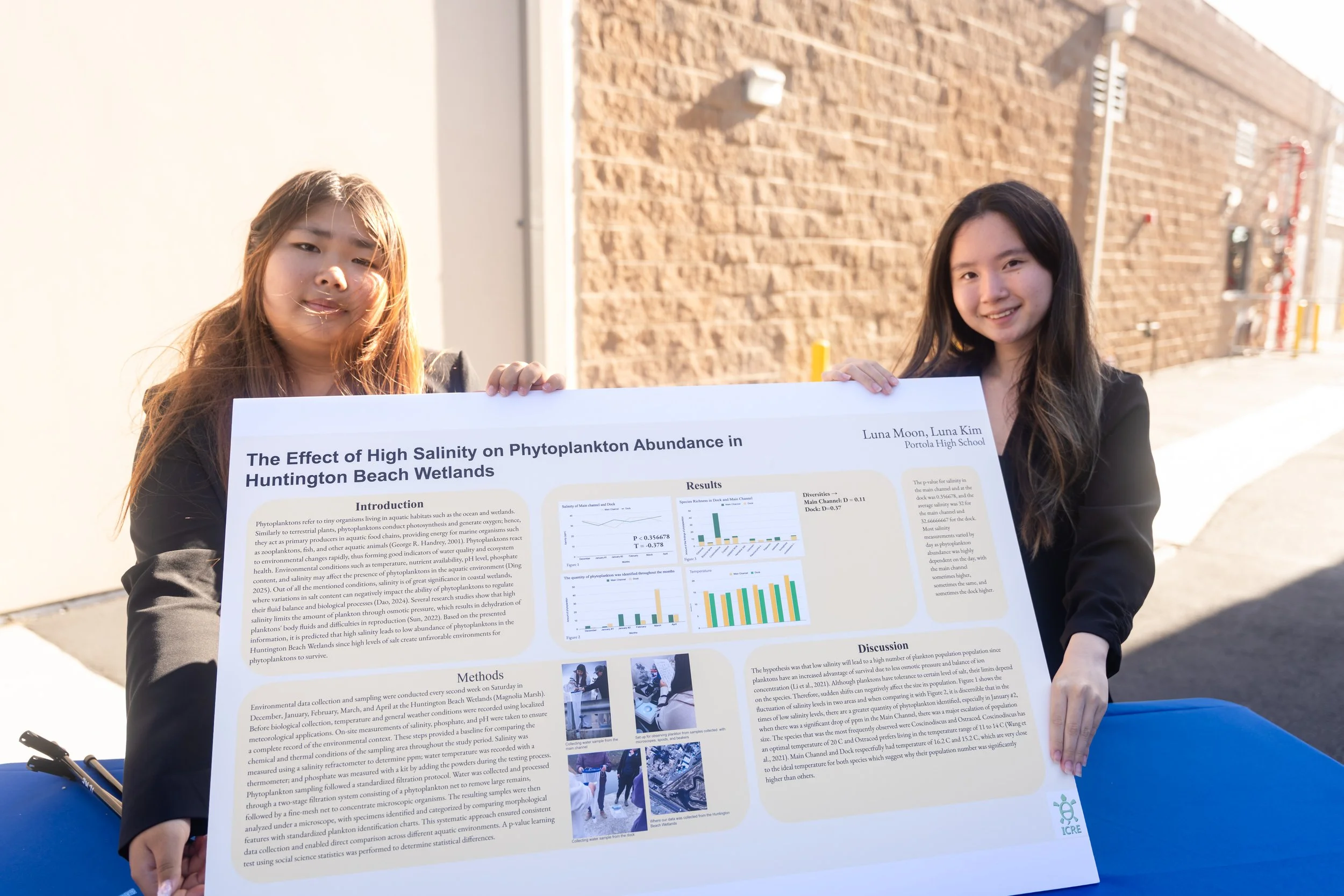 image of two students displaying their poster 