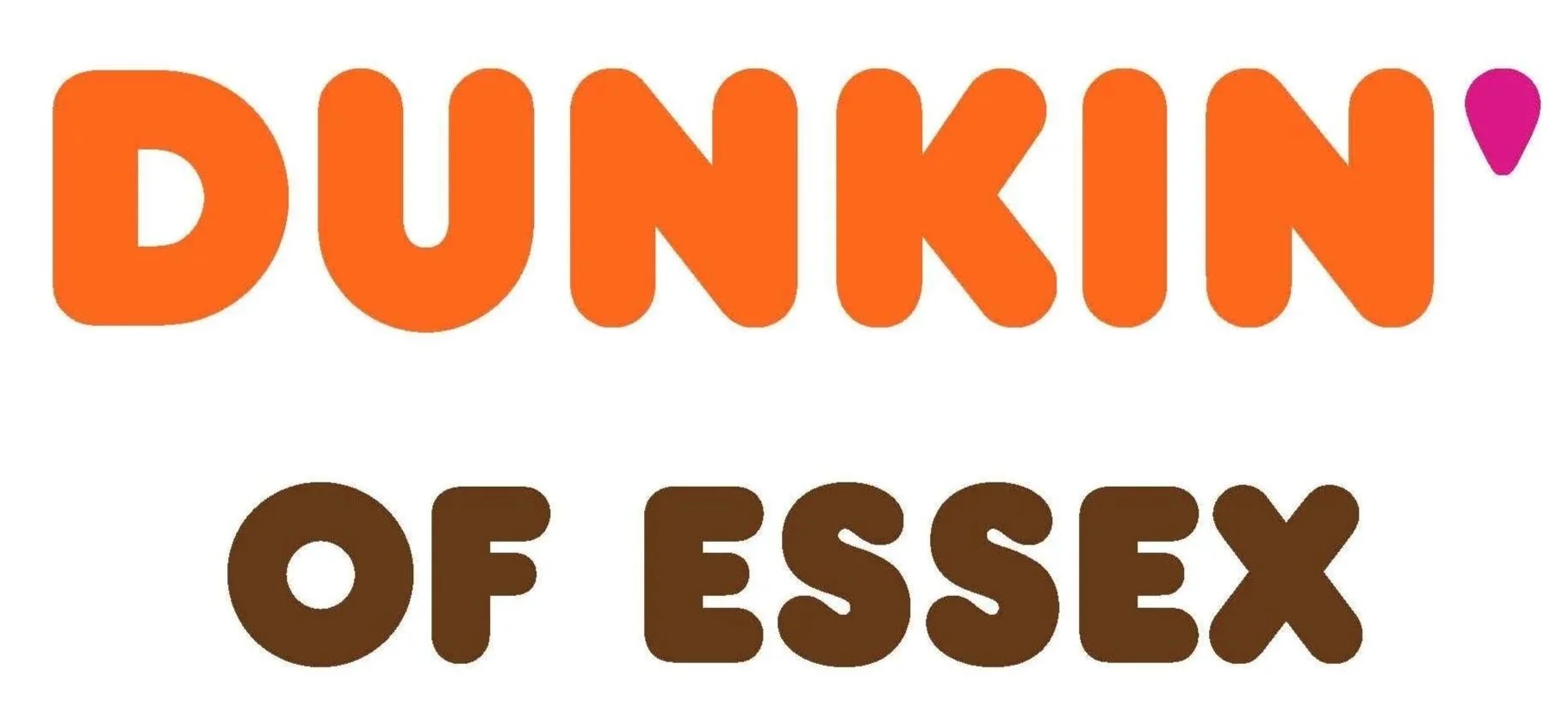 Text reading 'DUNKIN' in orange, 'OF ESSEX' in brown.
