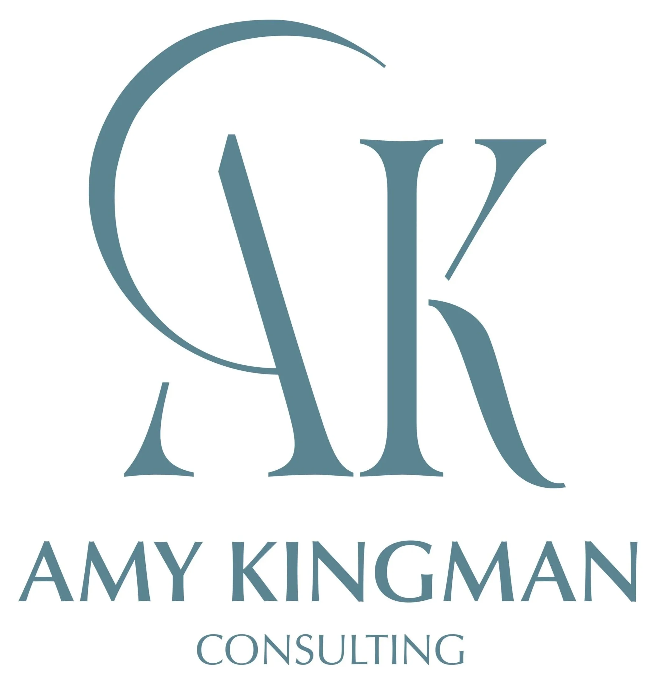 Logo of Amy Kingman Consulting featuring a stylized female profile and text.