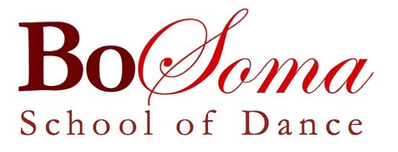 Logo for Boston School of Dance with red stylized text