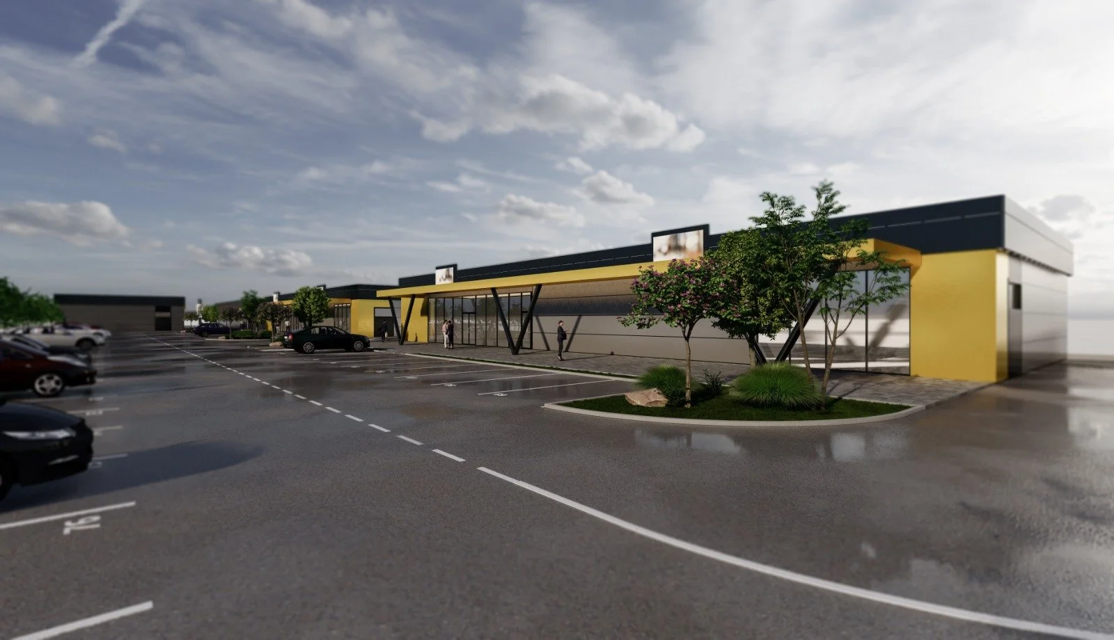 Parcare Park & Shop în fața spațiilor comerciale Bucovina Retail Gate.