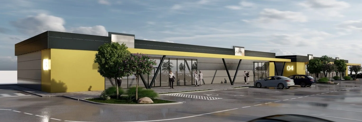 Clădire comercială modernă destinată magazinelor, farmaciilor și showroom-urilor în Bucovina Retail Gate.