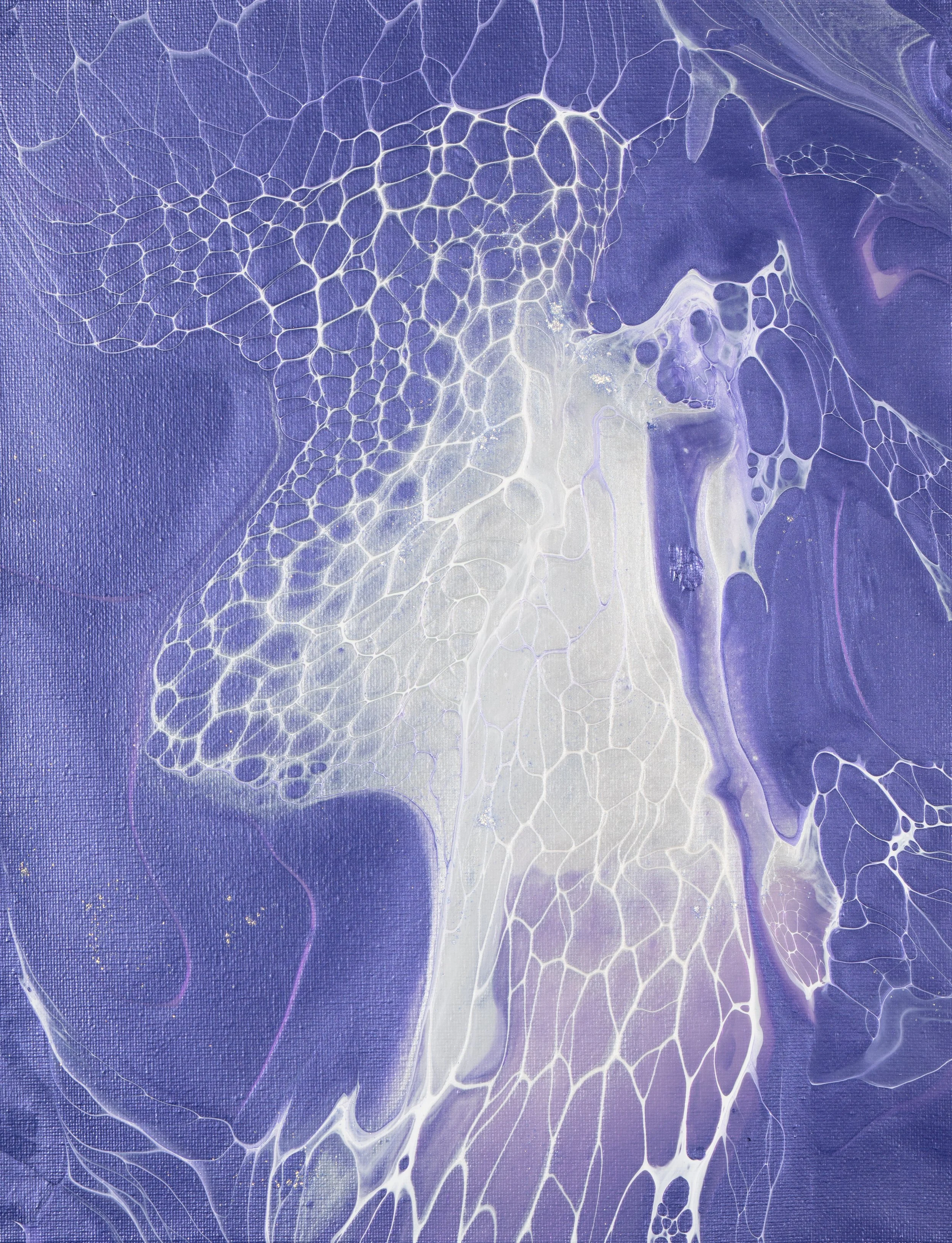 Elegant Amethyst & White Canvas Art - 11 x 14