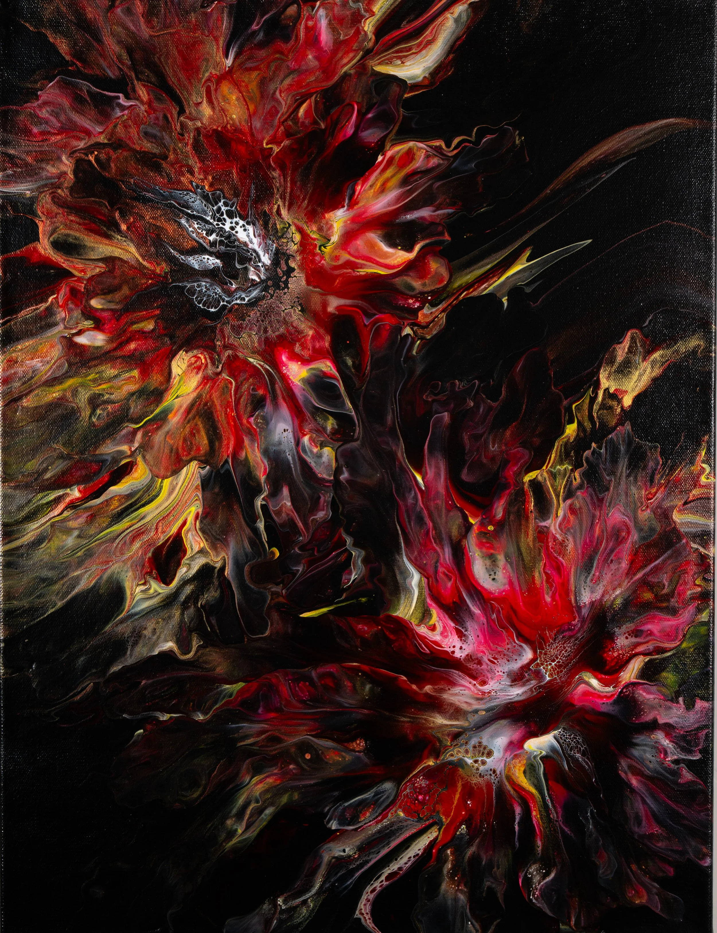 Fiery Elegance Abstract Canvas Art