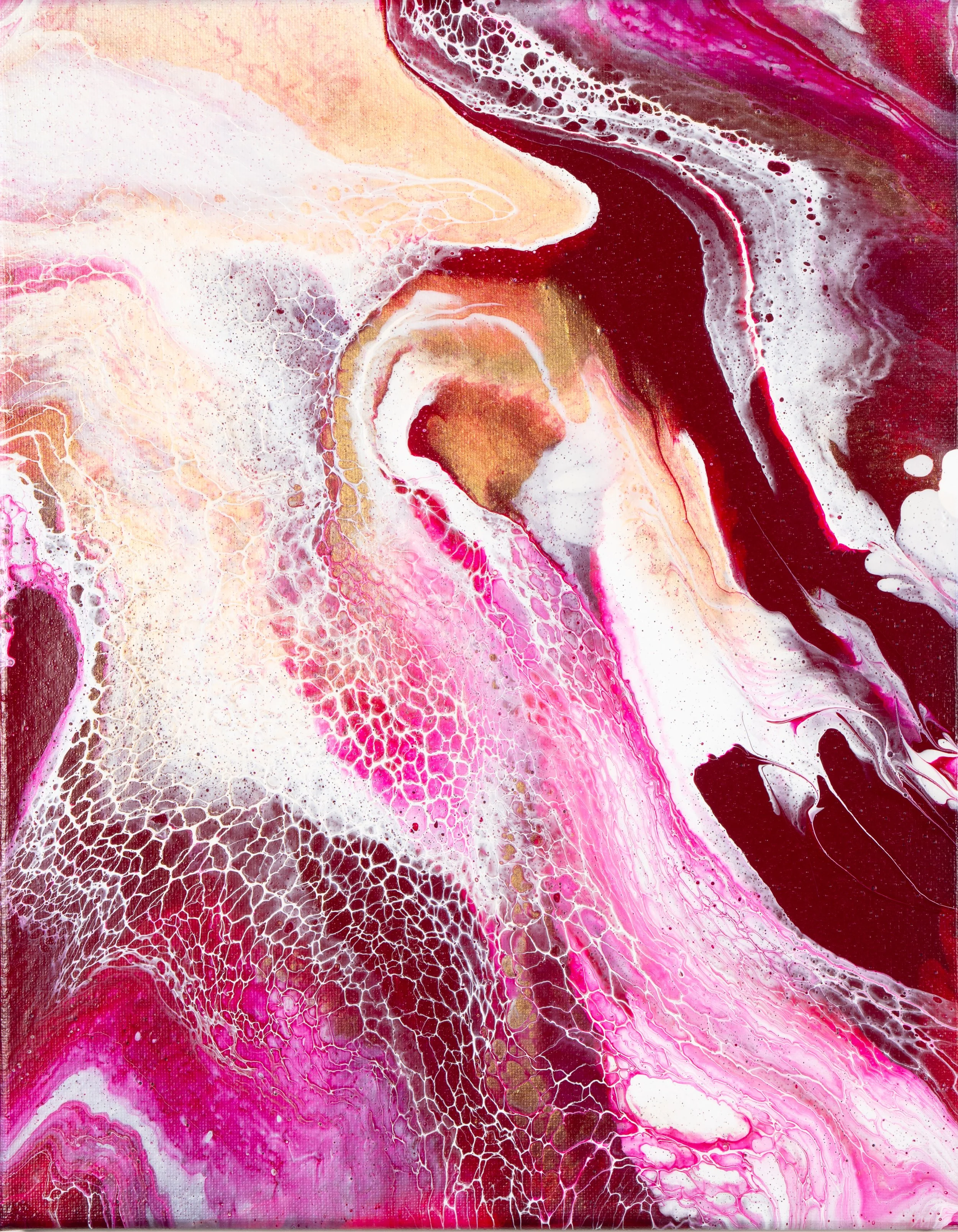 Magenta Whirlwind Abstract Canvas